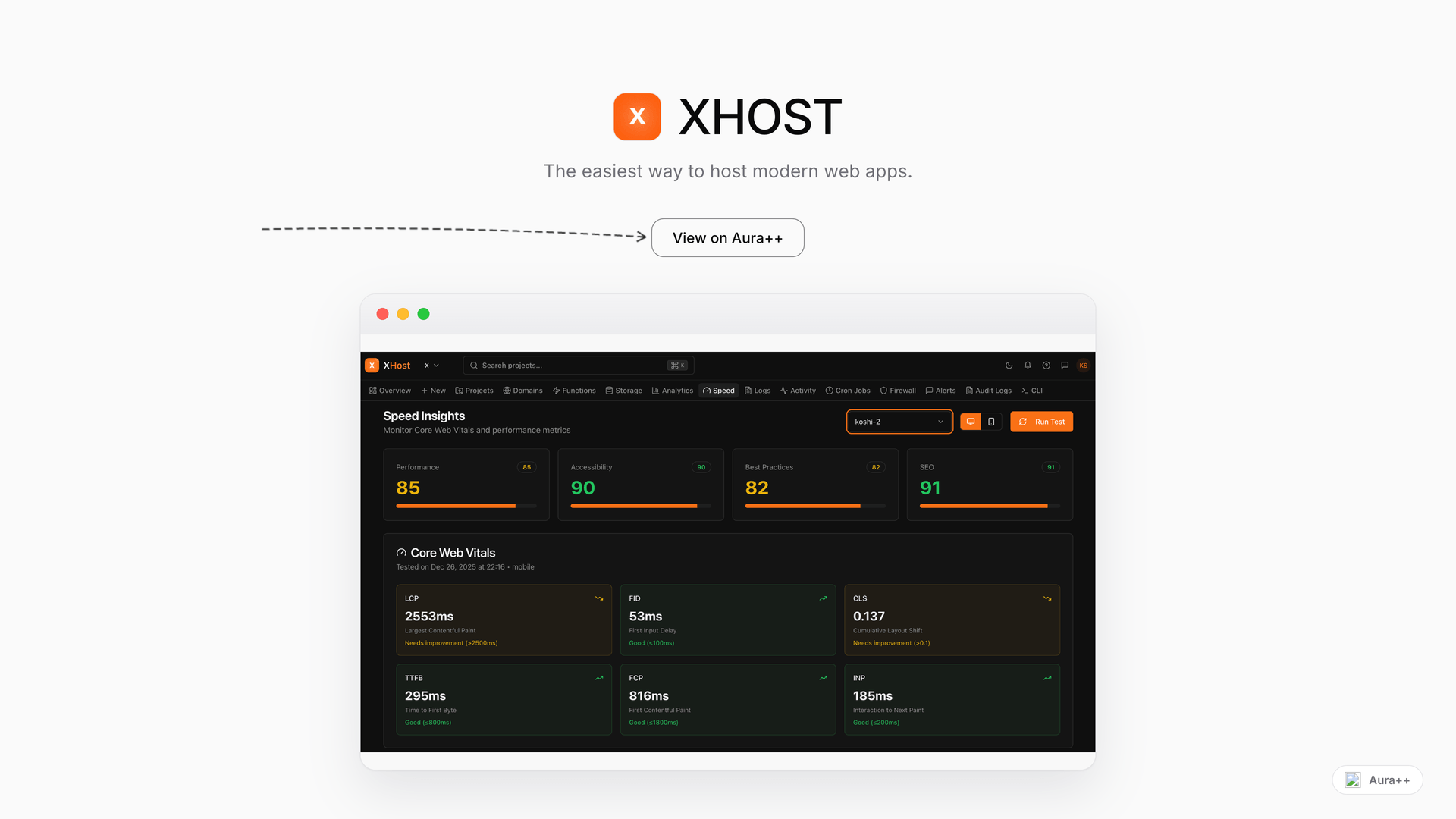 XHOST launch story featured image on Aura++