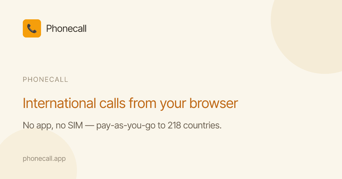 Browser-Based International Calling Service