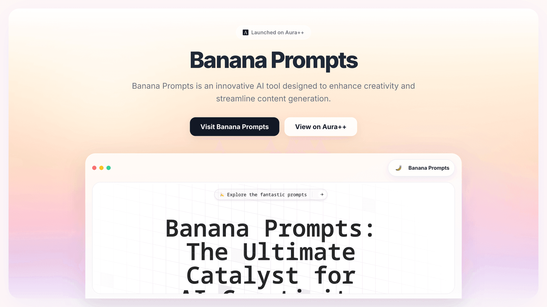 Banana Prompts launch story featured image on Aura++
