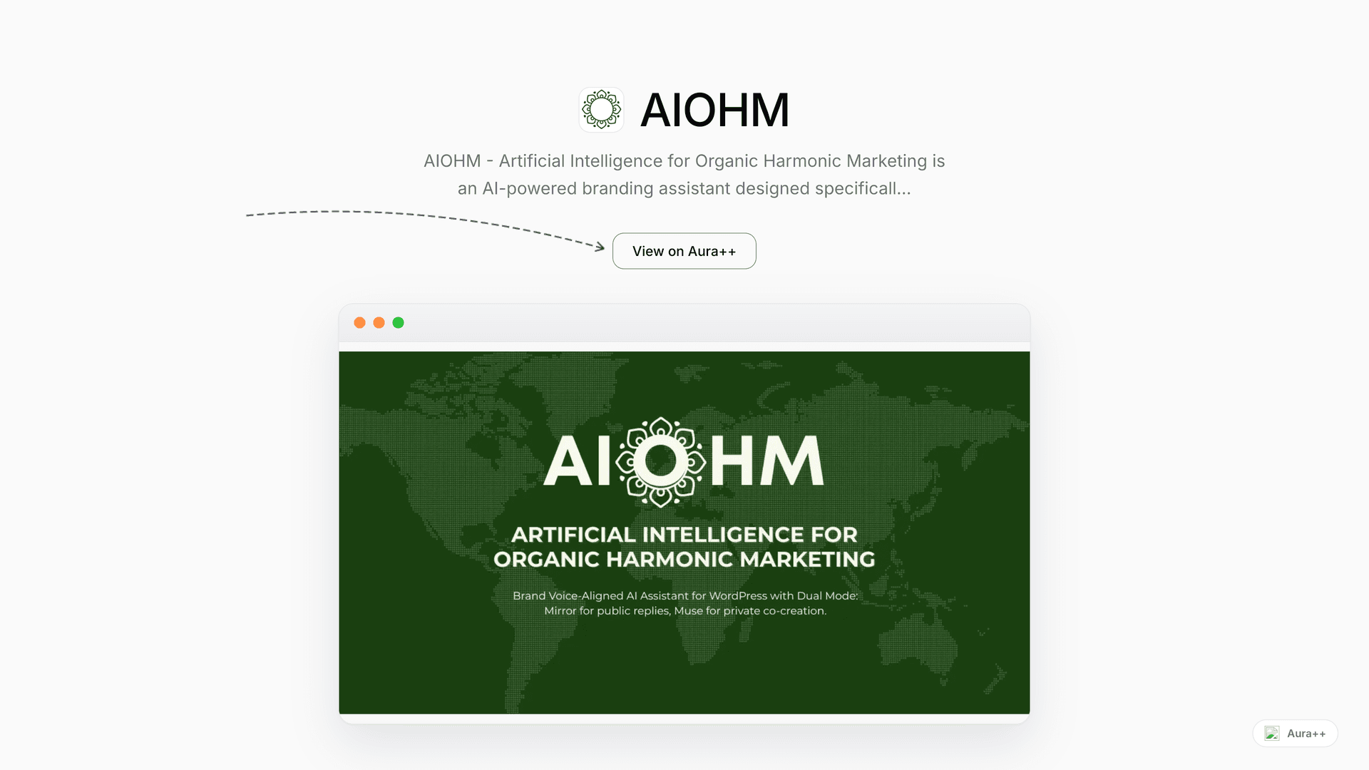 AIOHM: Transform your WordPress into a brand voice hub for your business launch story featured image on Aura++