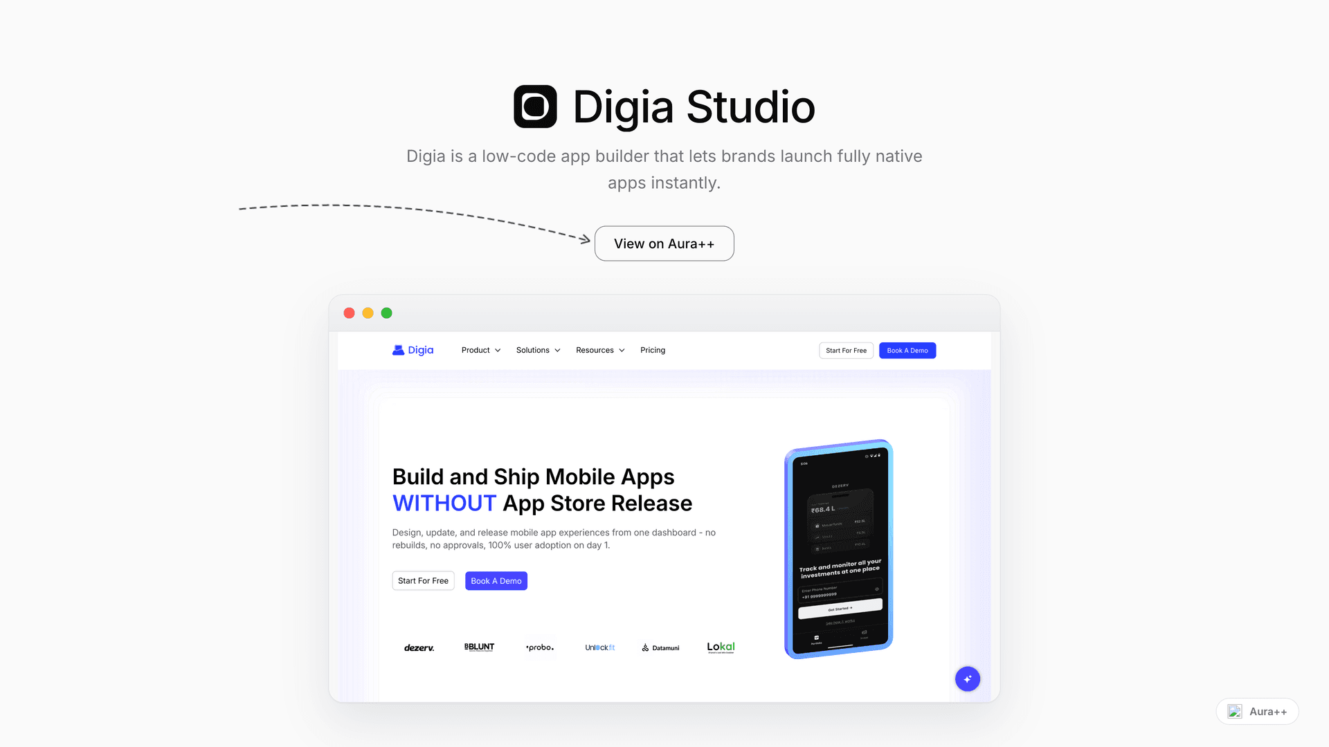 Digia Studio launch story featured image on Aura++