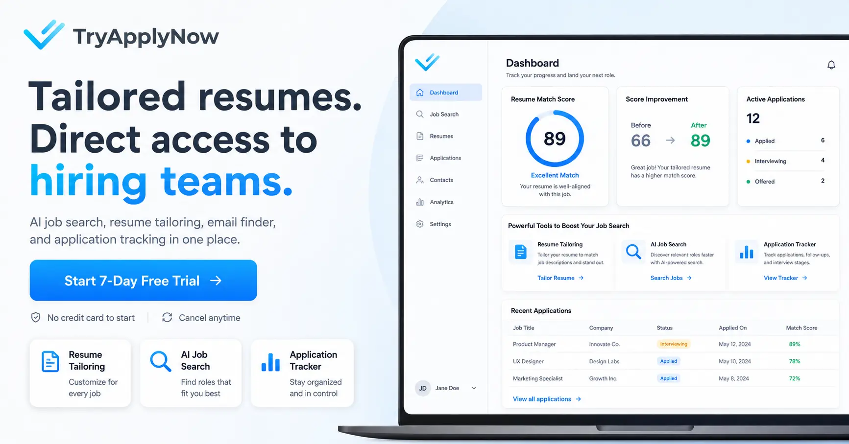 TryApplyNow: AI Job Search Platform