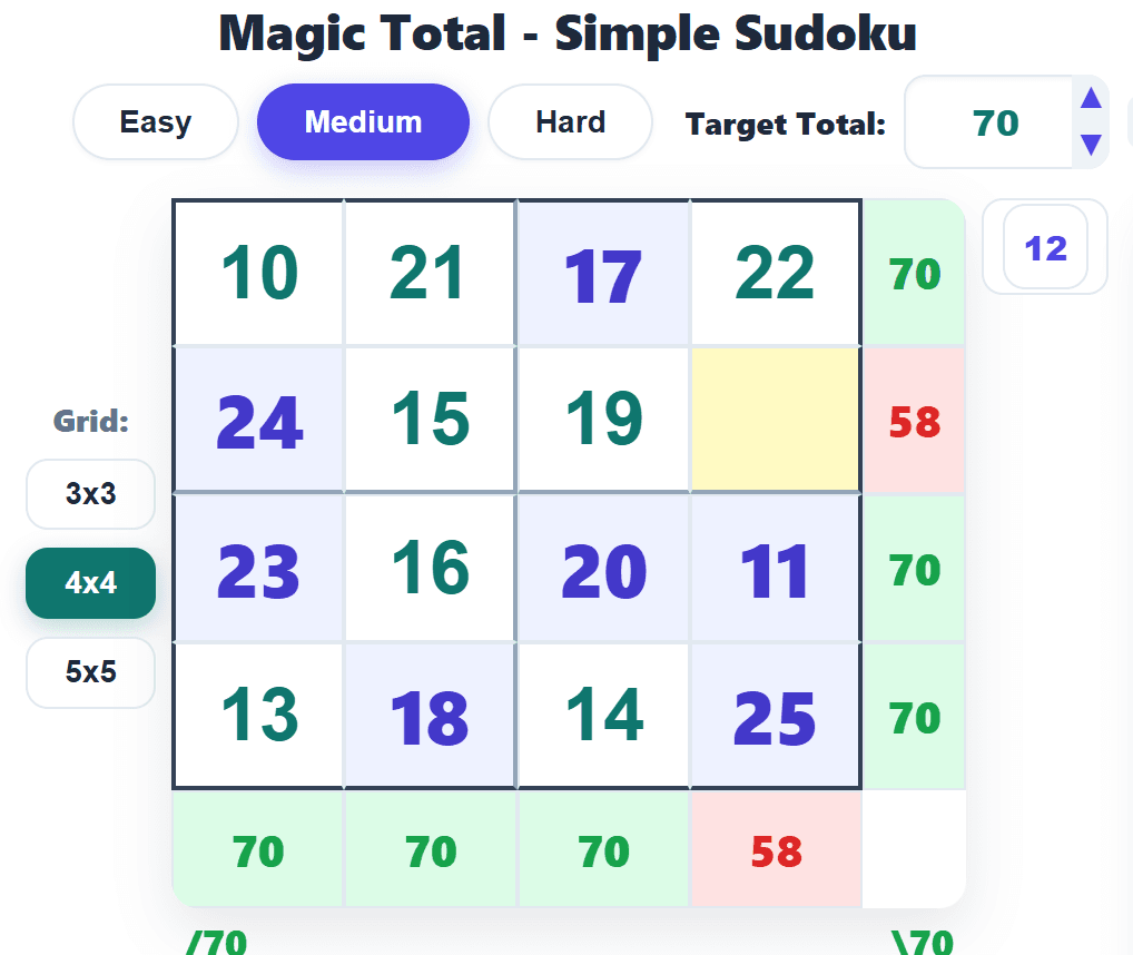 Magic Total - Simple Sudoku Puzzle product preview for startup listing on Aura++