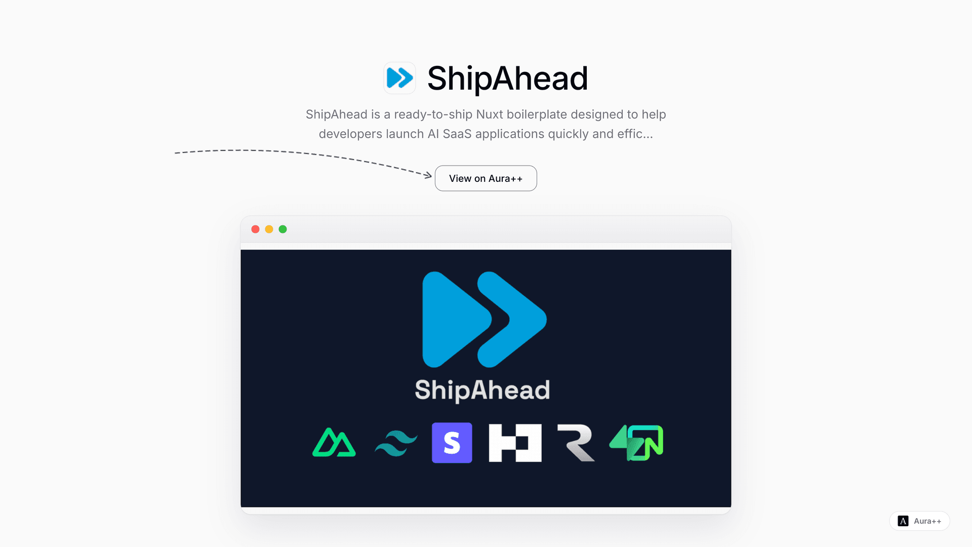 ShipAhead: Rapid Nuxt SaaS Boilerplate launch story featured image on Aura++