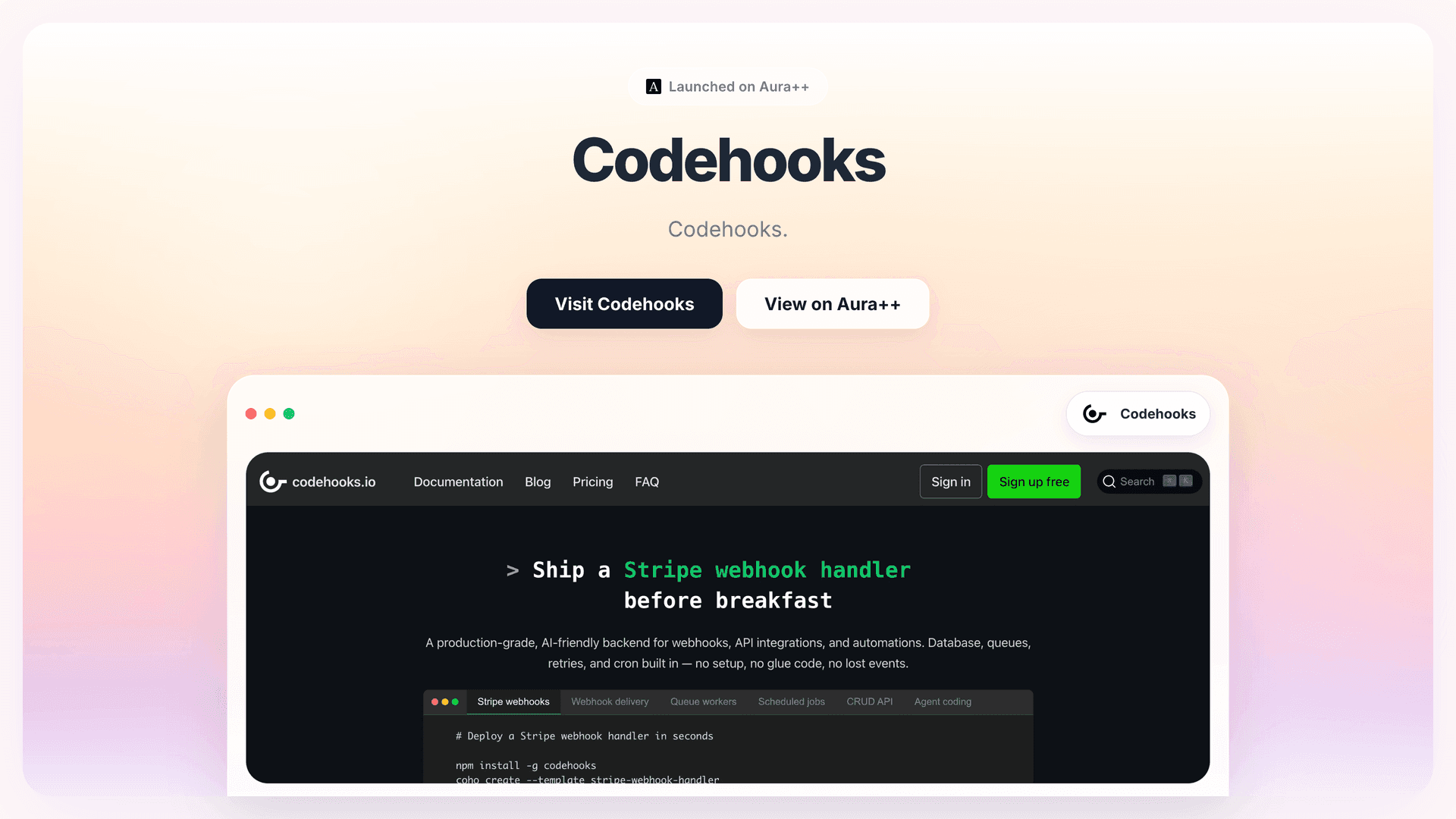 Codehooks launch story featured image on Aura++