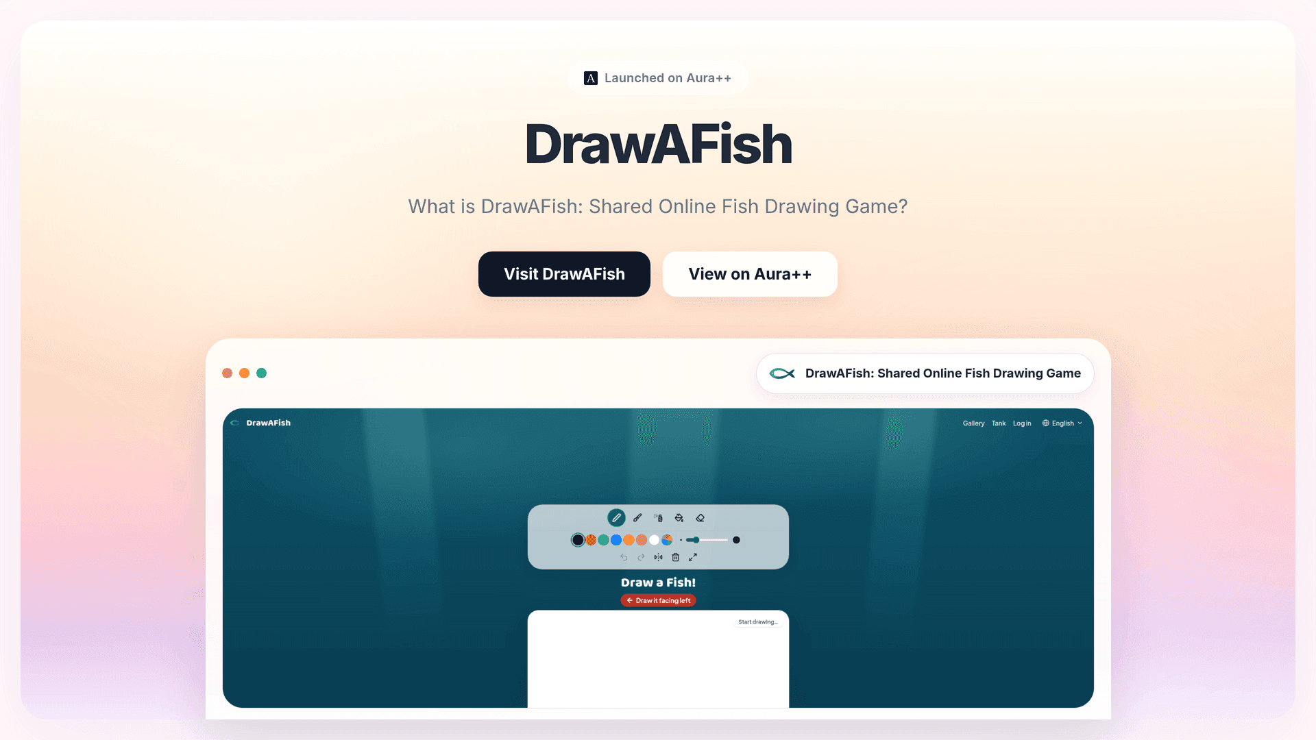 DrawAFish: Shared Online Fish Drawing Game