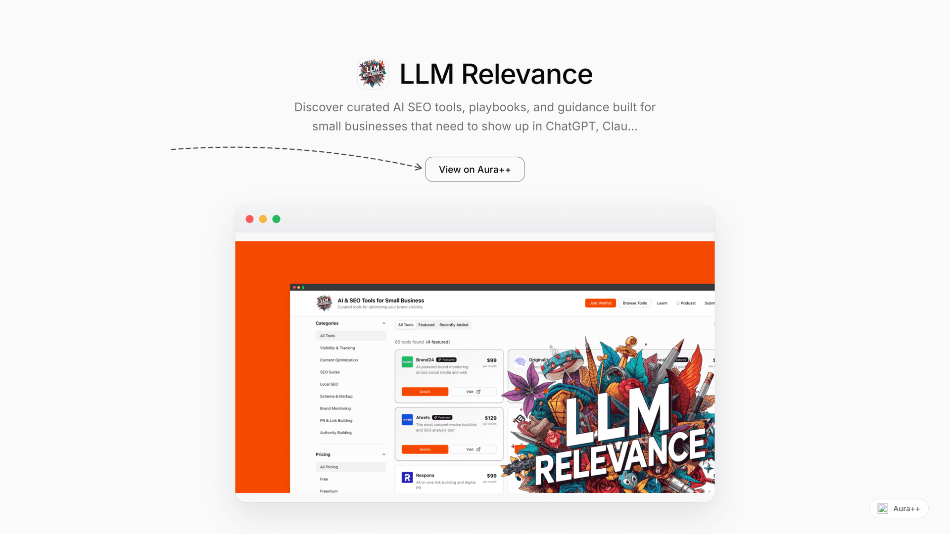 LLM Relevance launch story featured image on Aura++