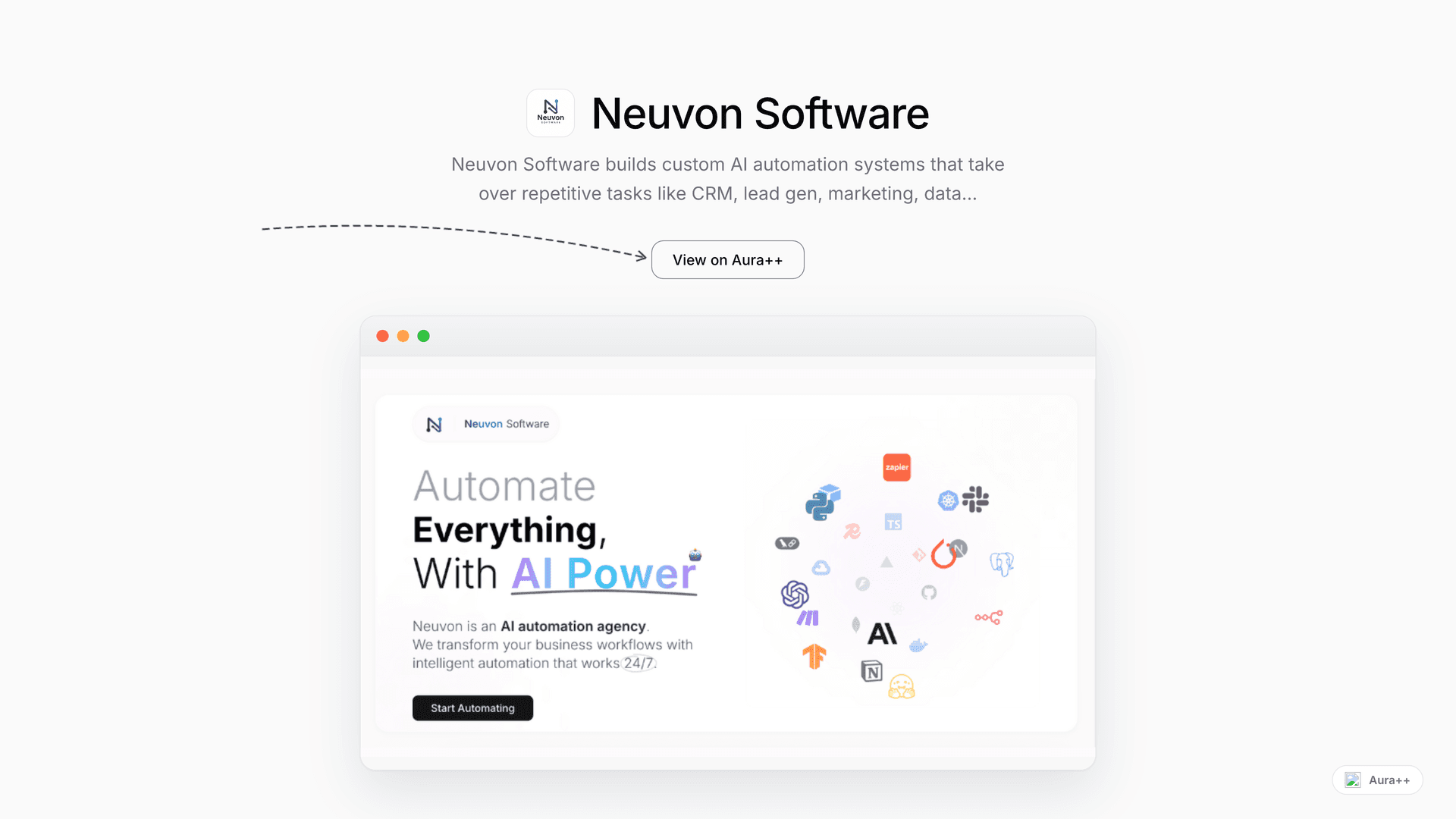 Neuvon Software launch featured image on Aura++