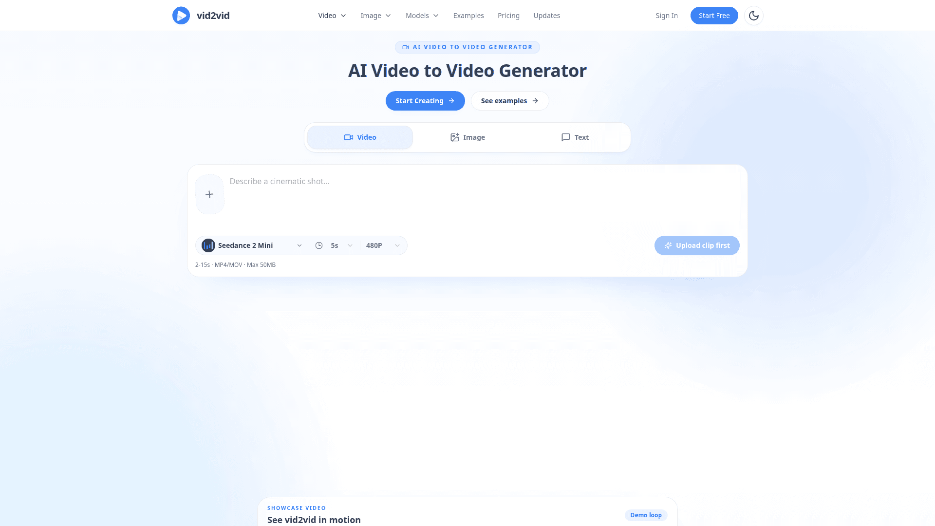 vid2vid product preview for startup listing on Aura++