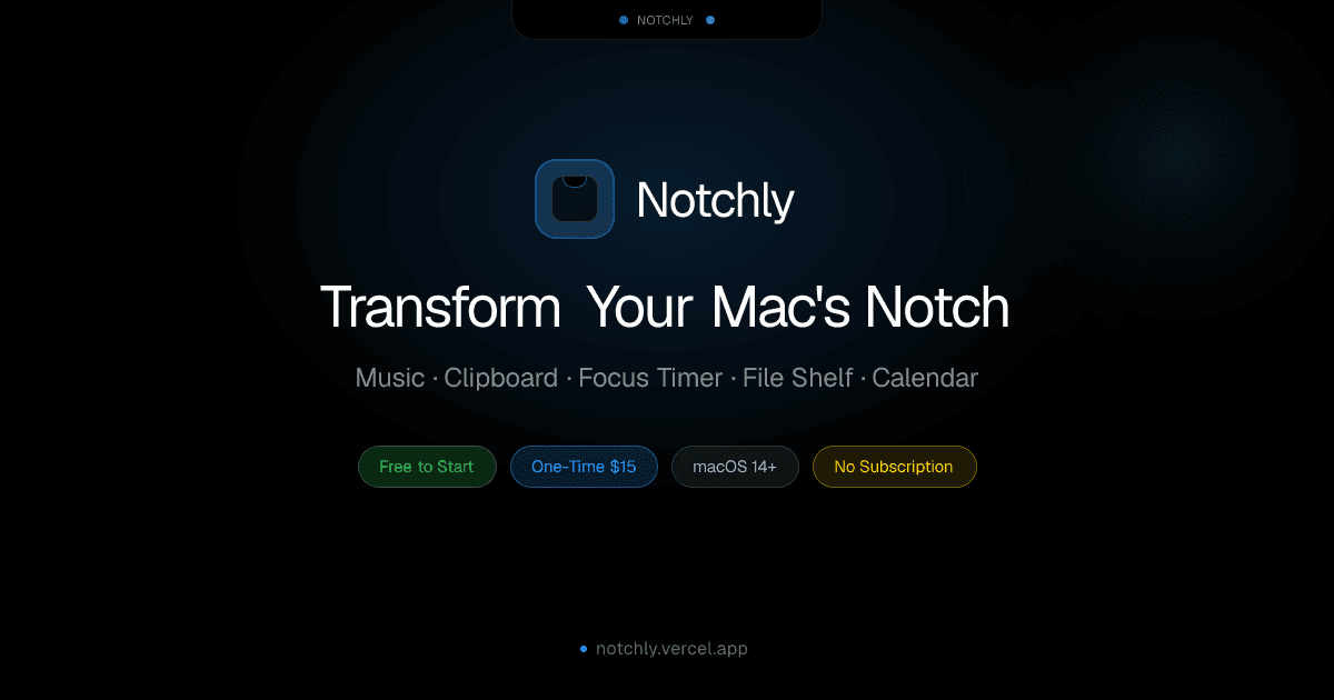 Notchly: MacBook Notch Hub