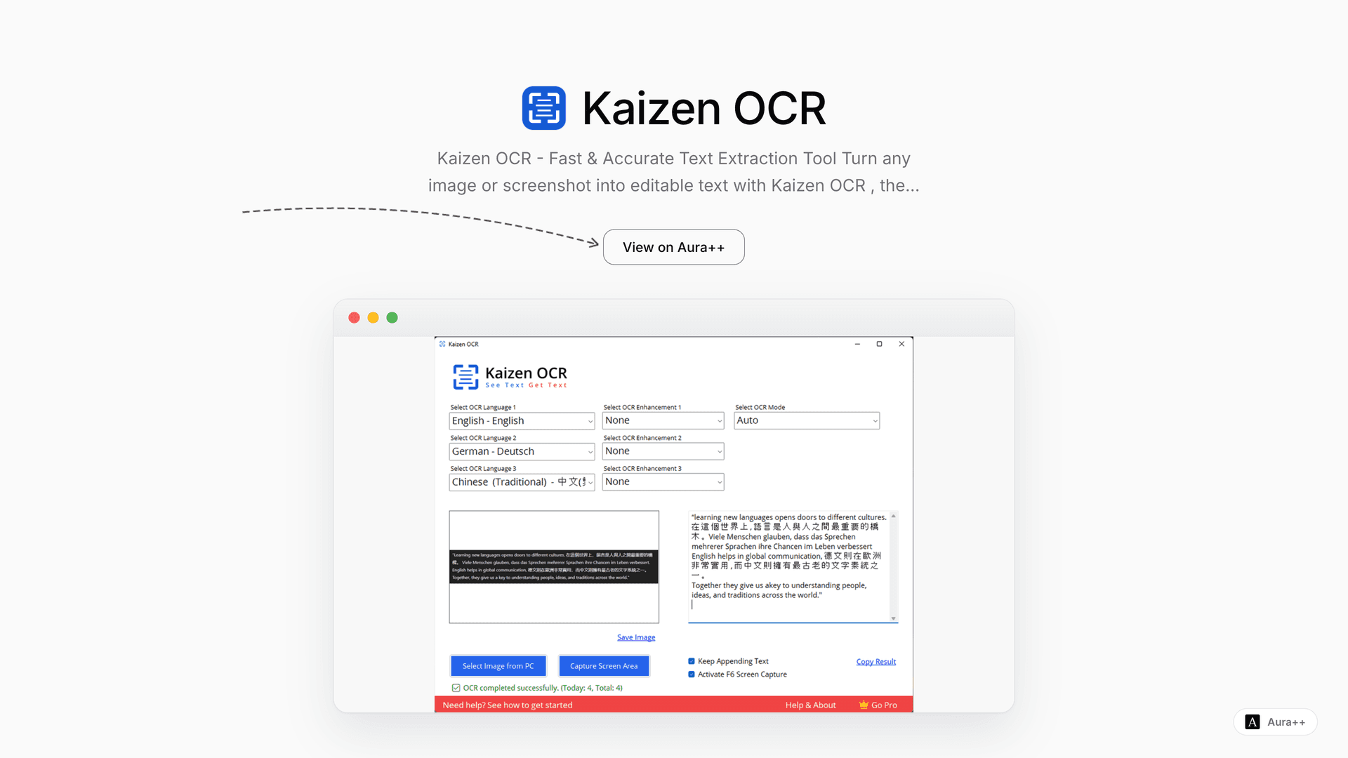 Kaizen OCR launch story featured image on Aura++