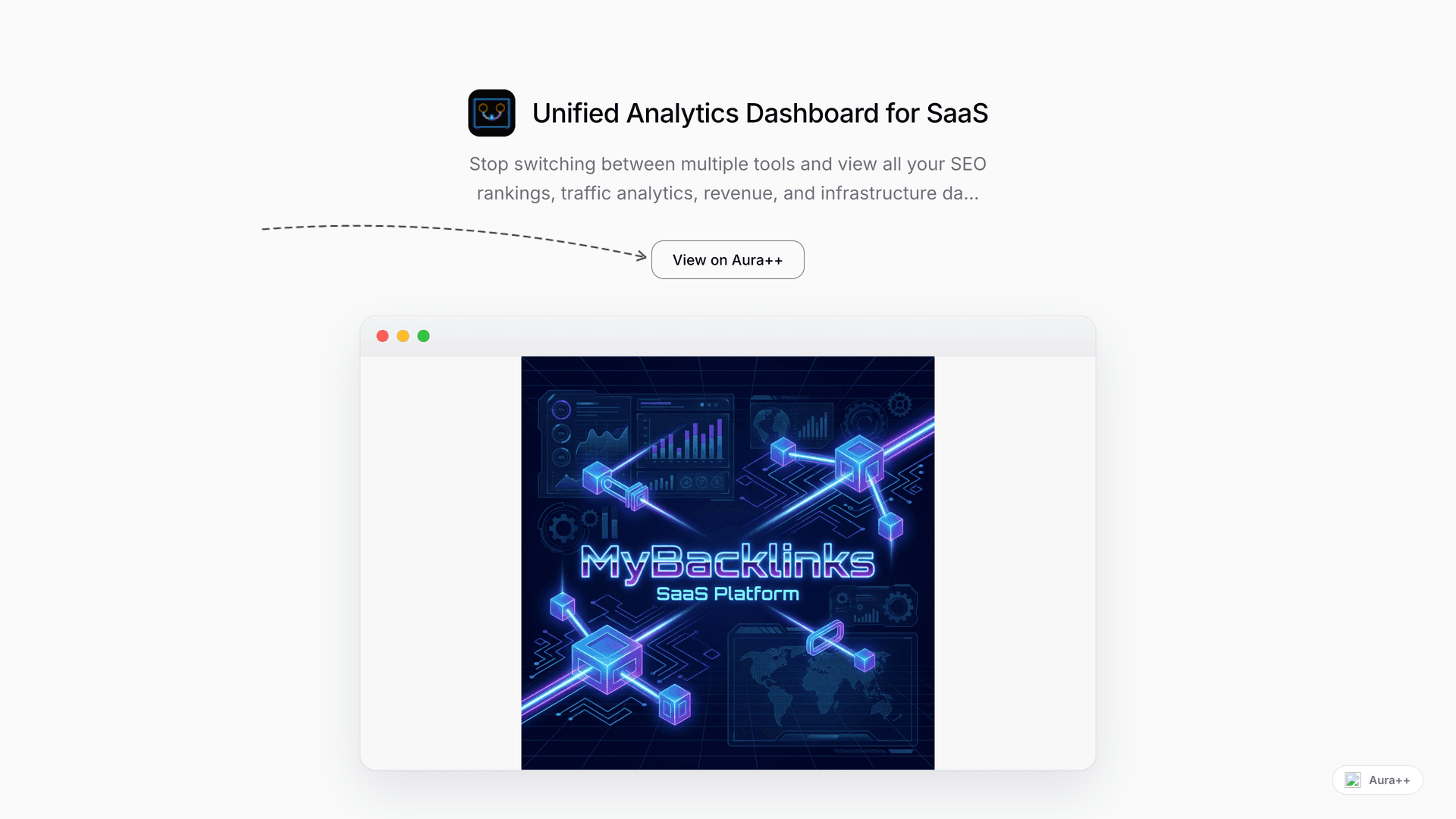 Unified Analytics Dashboard for SaaS launch story featured image on Aura++