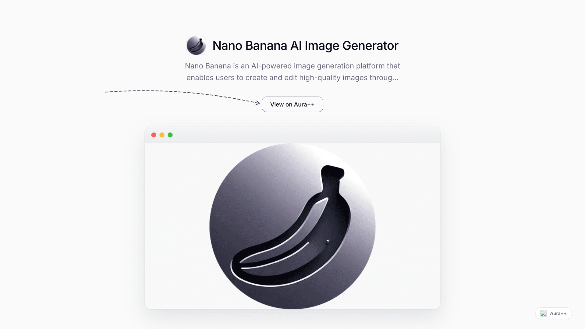 Nano Banana AI Image Generator launch story featured image on Aura++