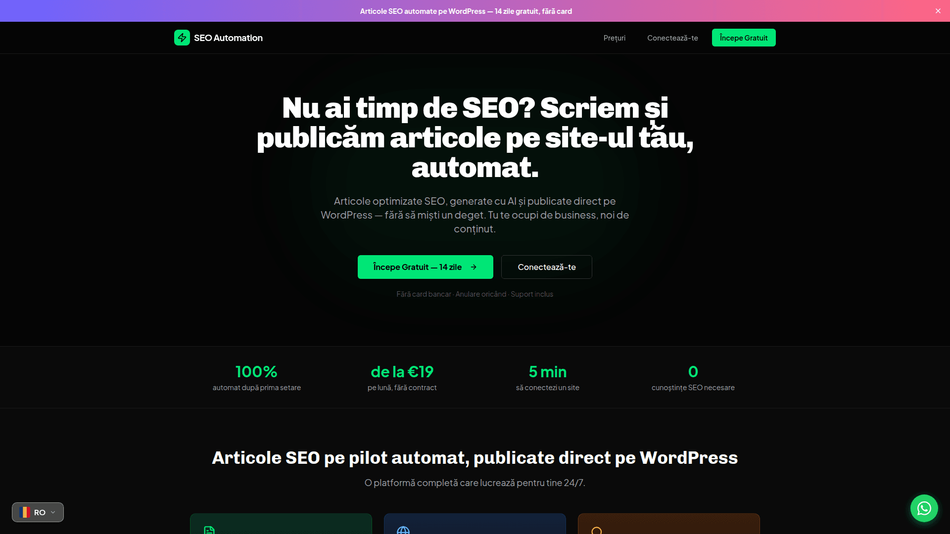 Automated SEO Content Generator with WordPress Publishing product preview for startup listing on Aura++
