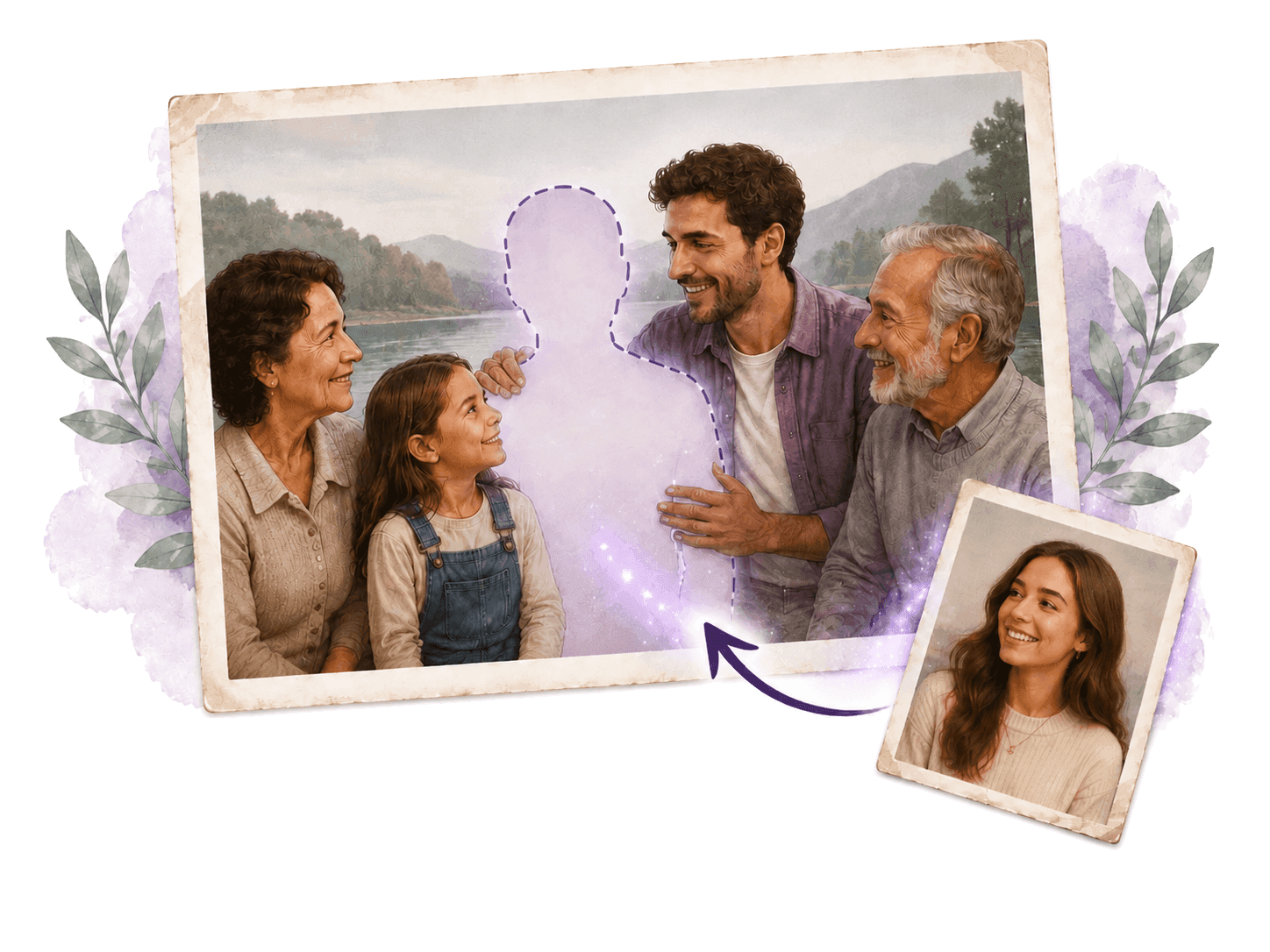 Add Person to Photo product preview for startup listing on Aura++