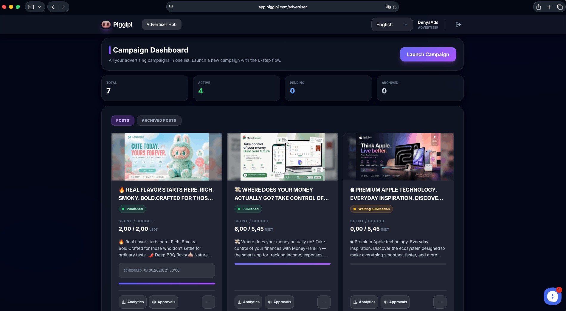 Piggipi product preview for startup listing on Aura++