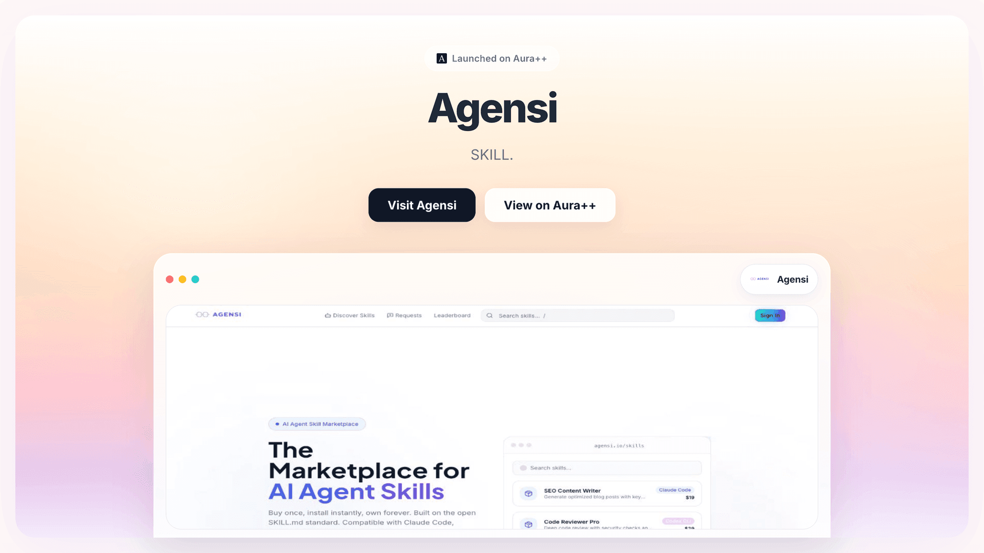 Agensi launch story featured image on Aura++