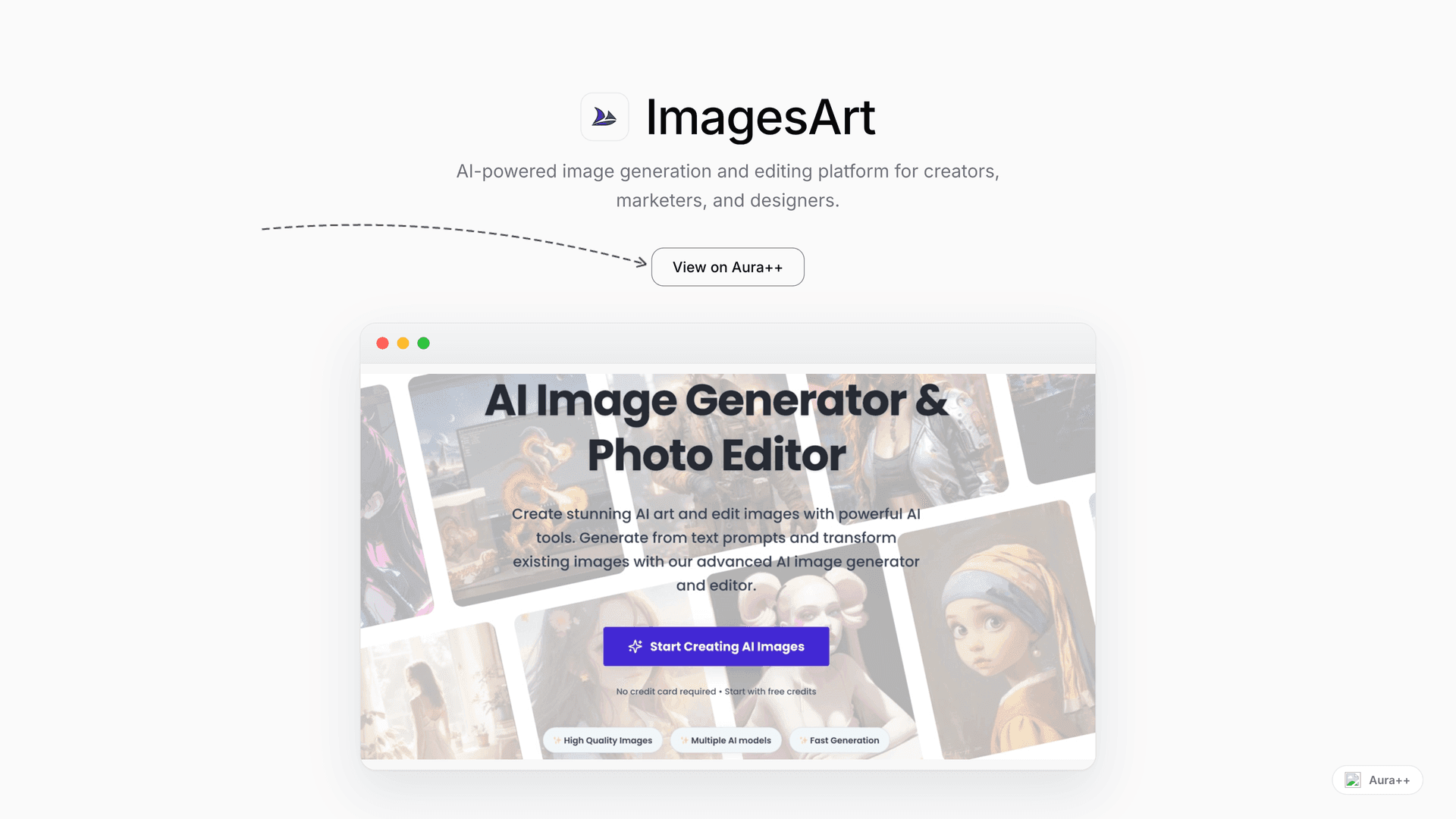 ImagesArt launch featured image on Aura++