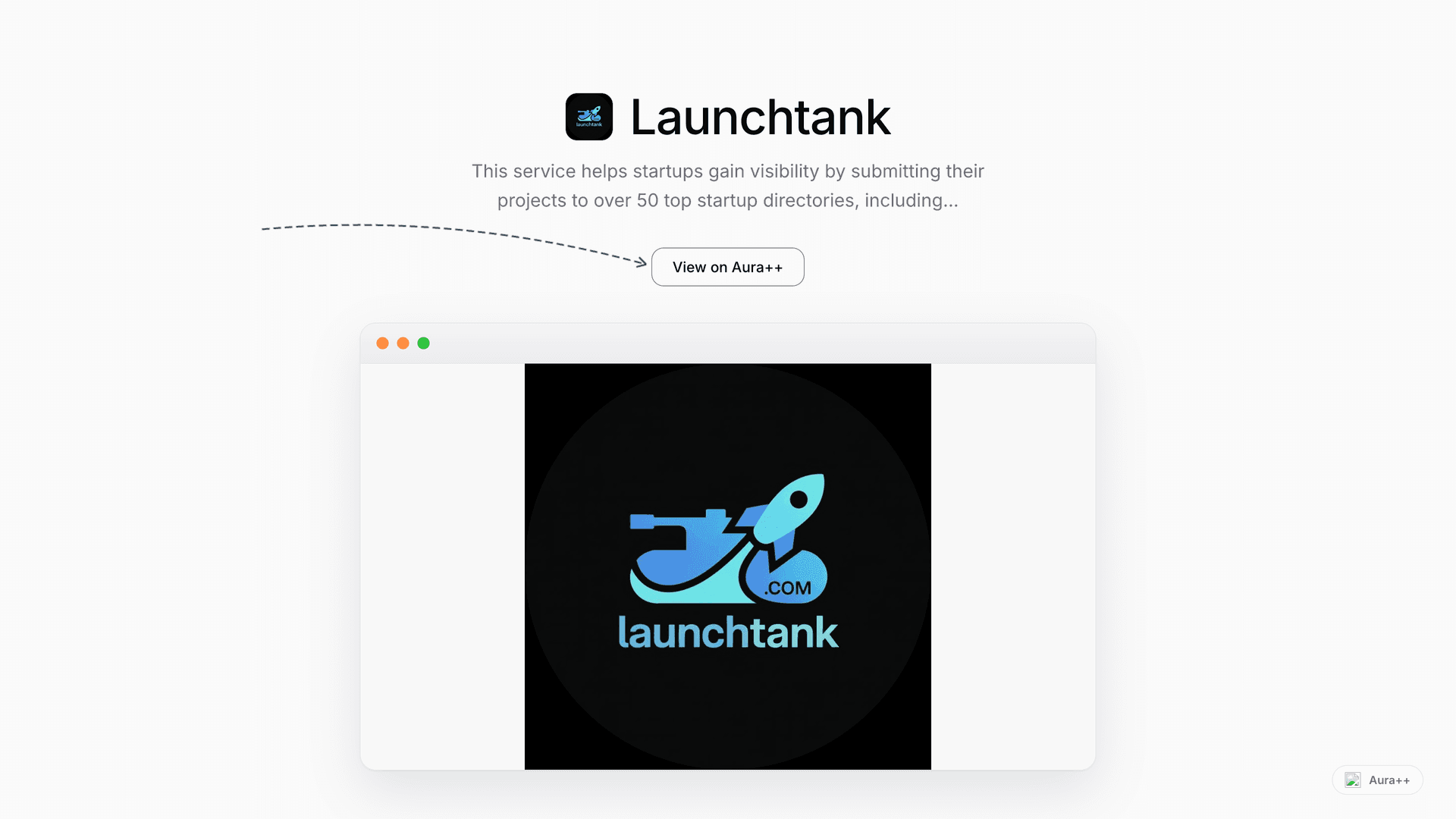 Launchtank - Startup Directory Submission Service launch story featured image on Aura++