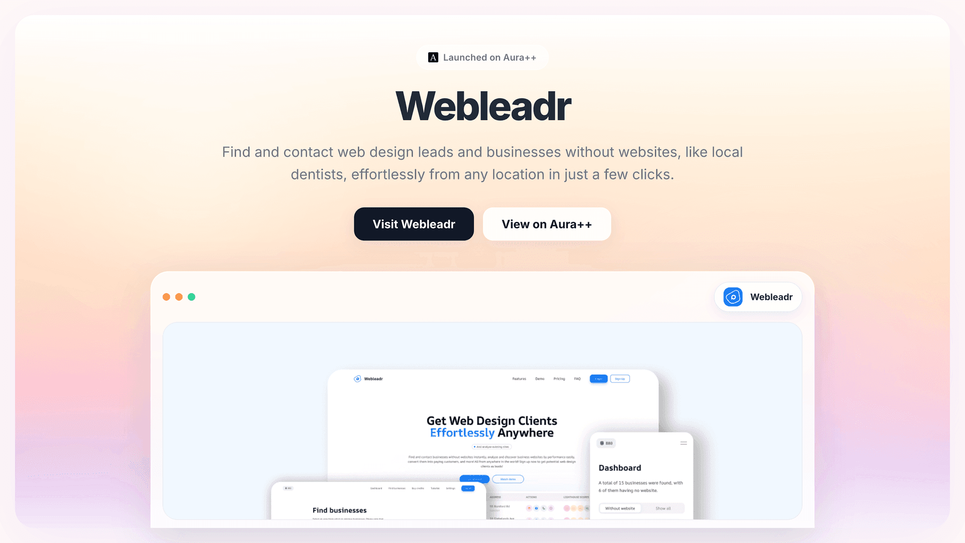 Webleadr launch story featured image on Aura++