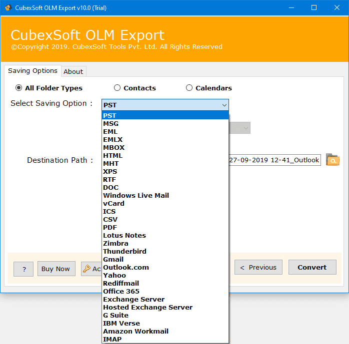 CubexSoft OLM Converter for Mac and Windows Tool  product preview for startup listing on Aura++