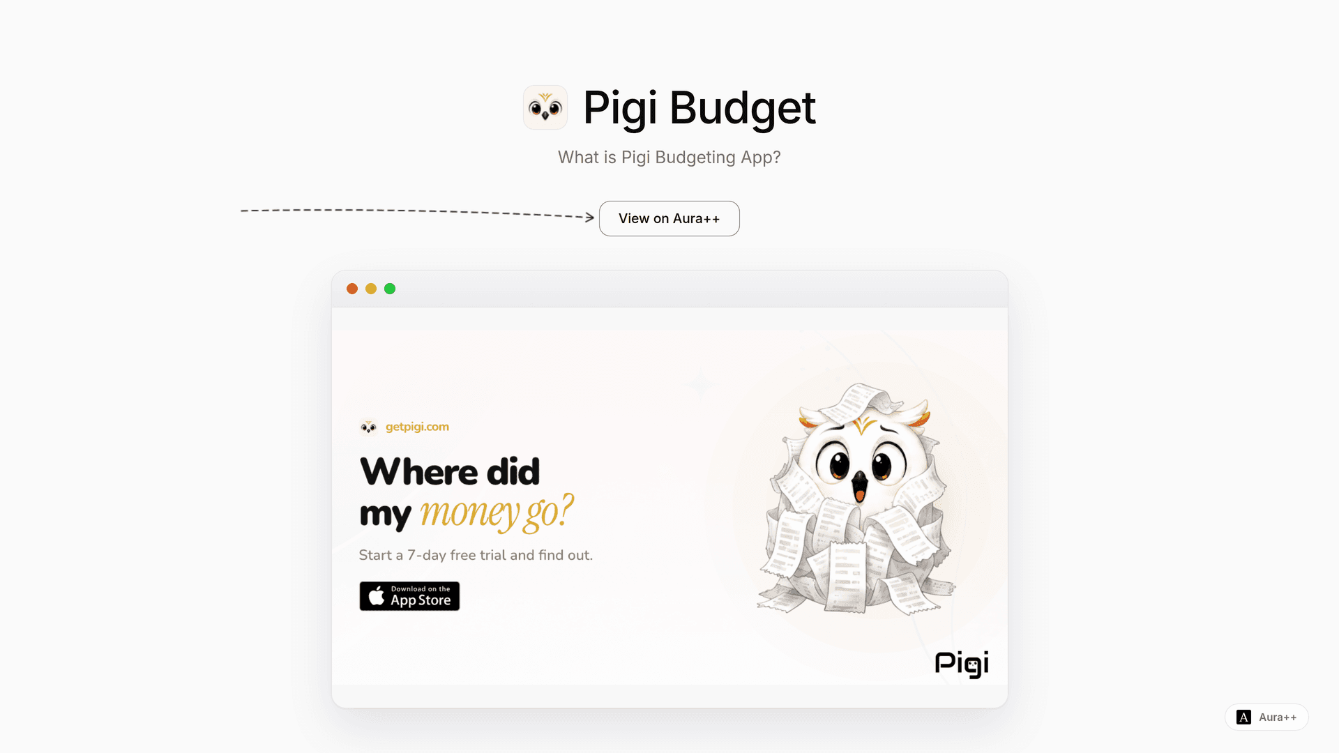 Pigi Budget launch story featured image on Aura++