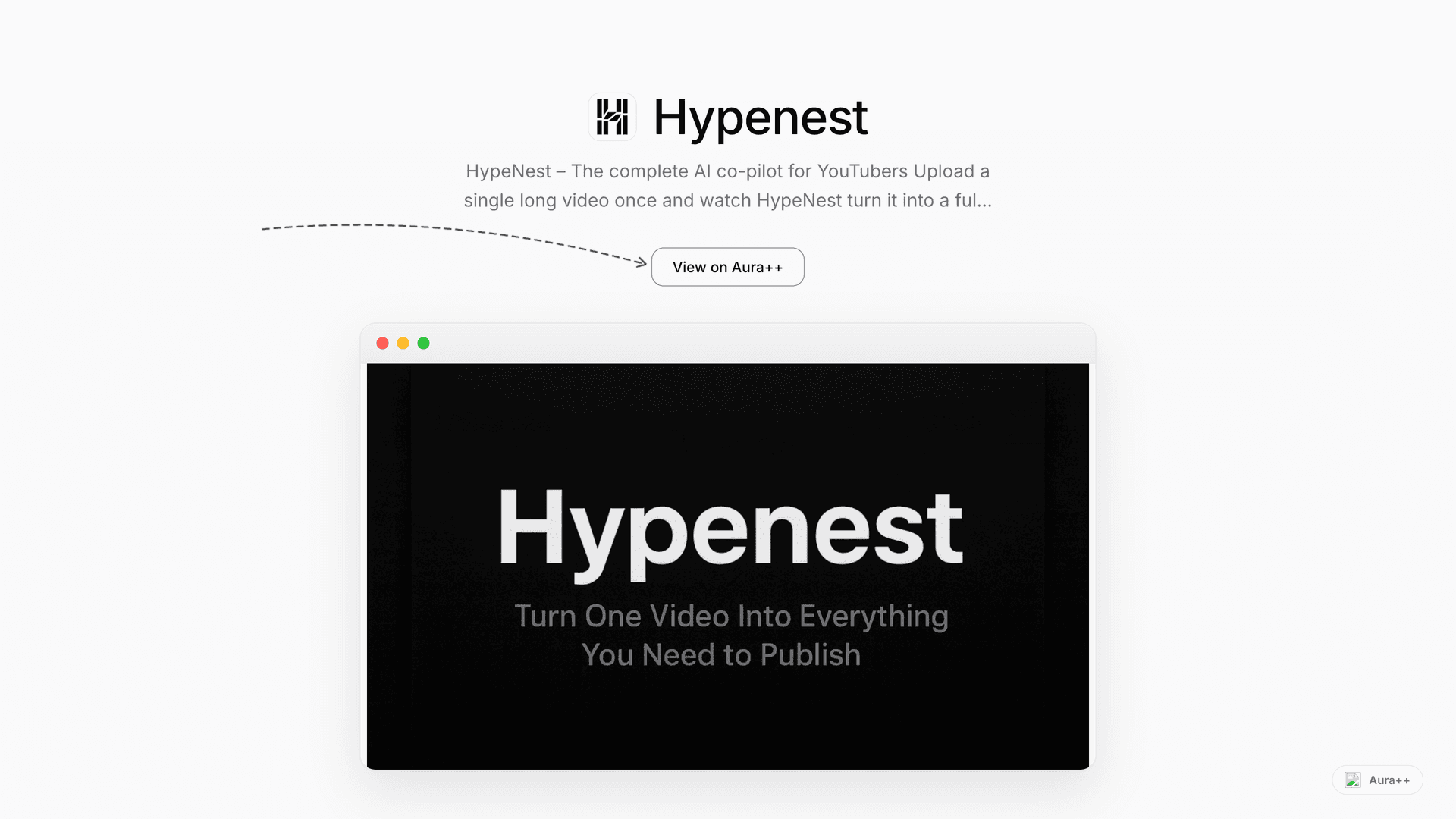 Hypenest launch story featured image on Aura++