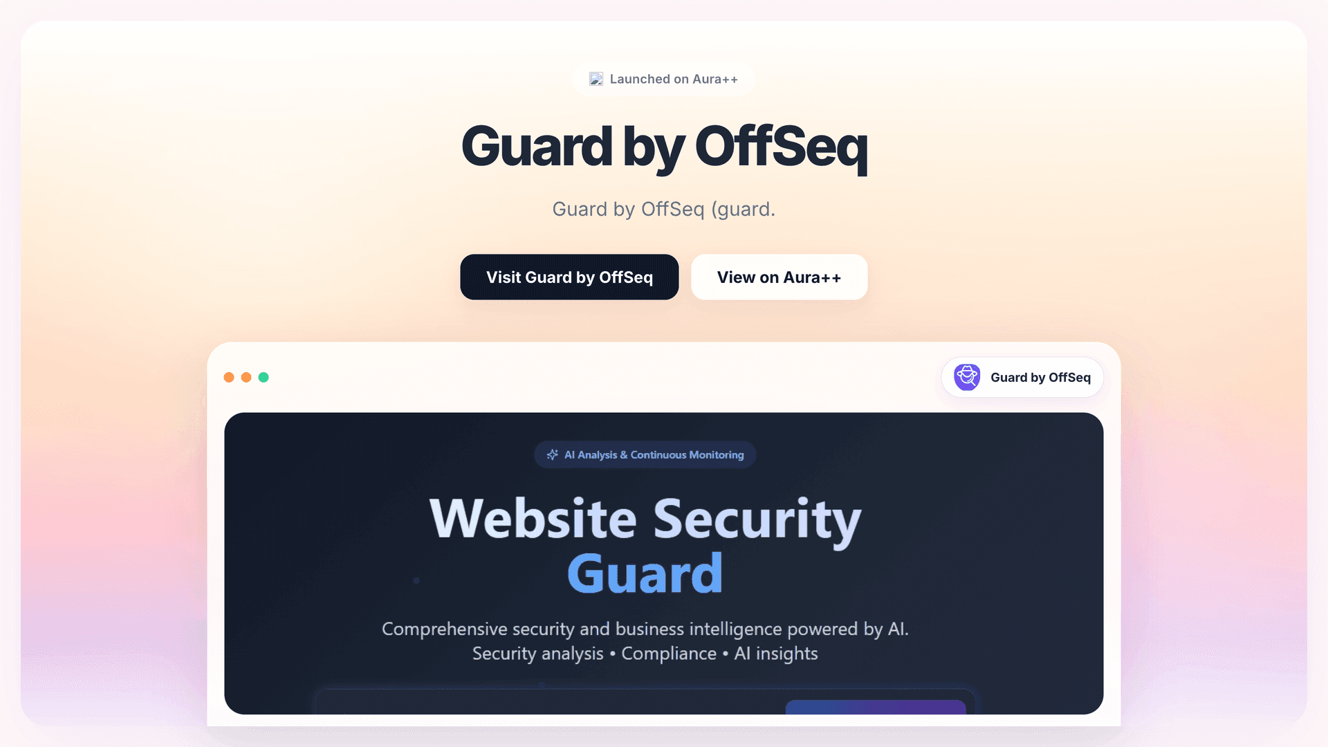 Guard by OffSeq launch story featured image on Aura++
