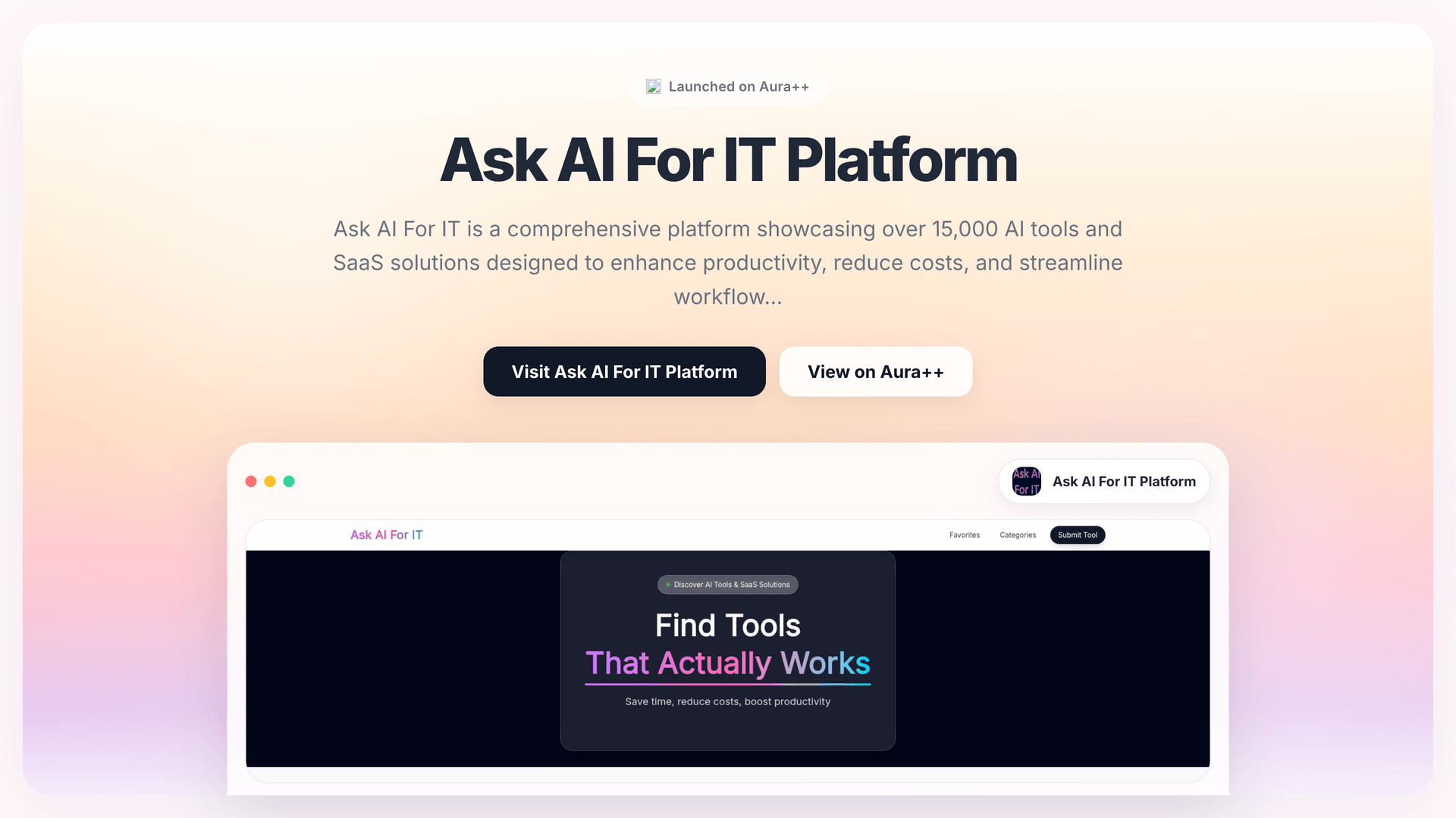 Ask AI For IT Platform launch story featured image on Aura++