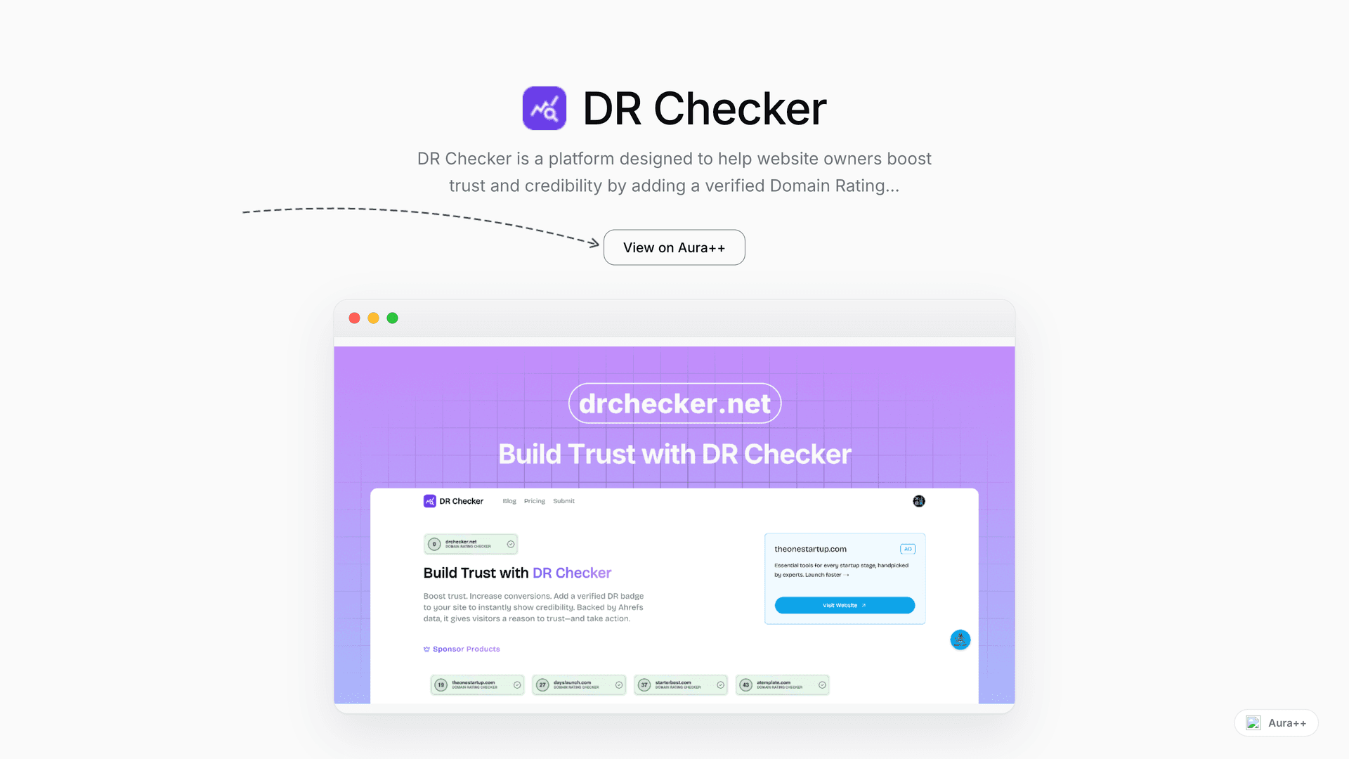 DR Checker - Trust Verification Tool launch story featured image on Aura++