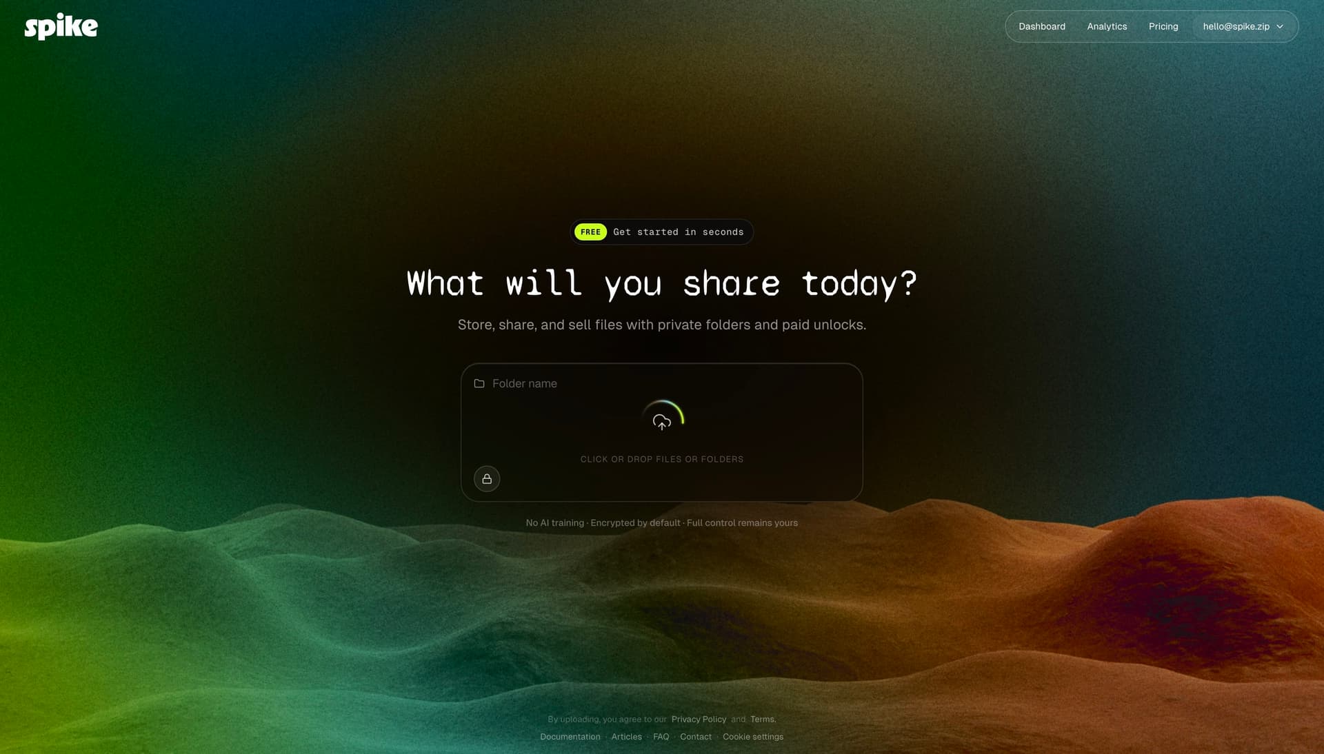 Spike product preview for startup listing on Aura++