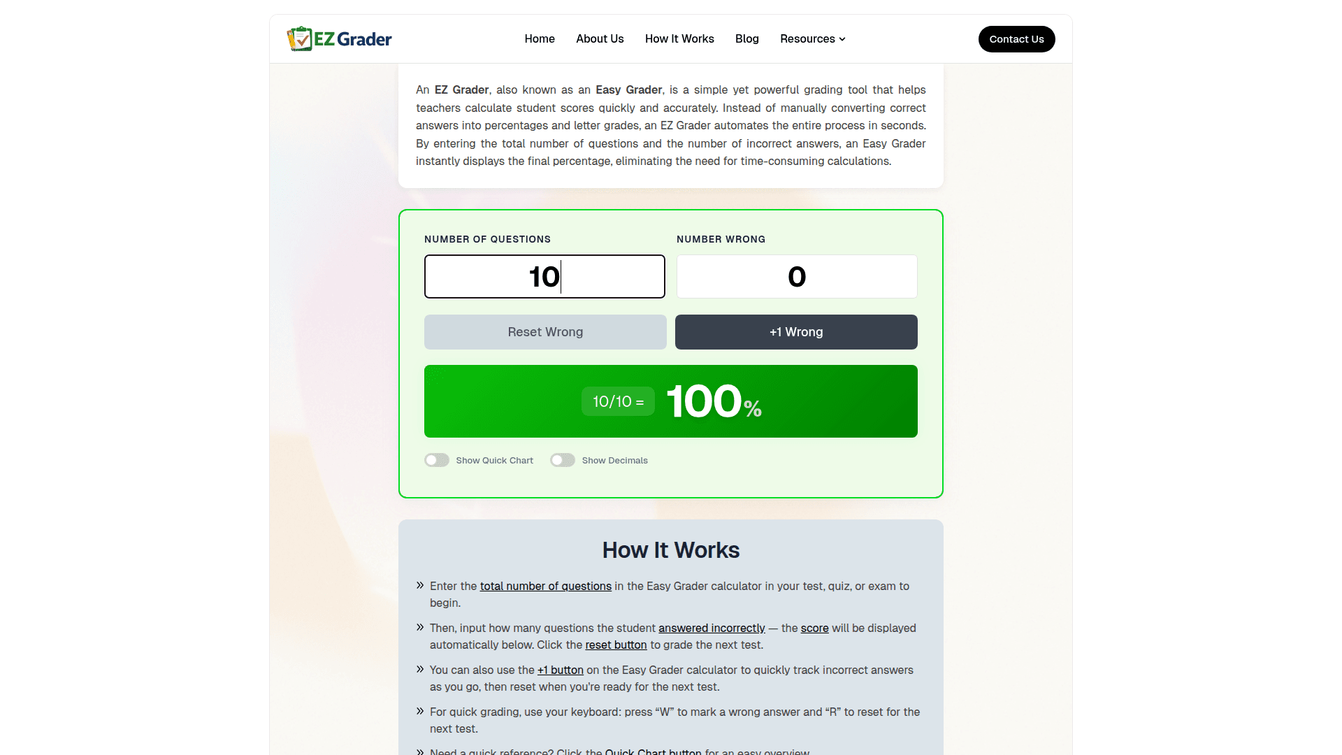 EZ Grader - Quick & Accurate Grading Tool