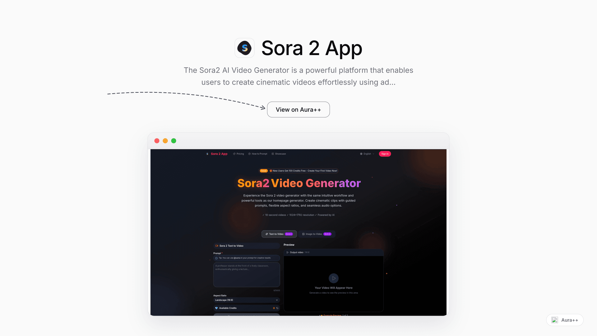Sora 2 App launch featured image on Aura++