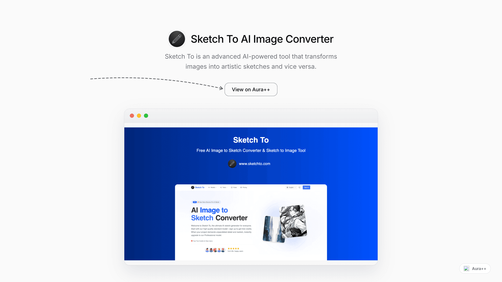Sketch To AI Image Converter launch story featured image on Aura++