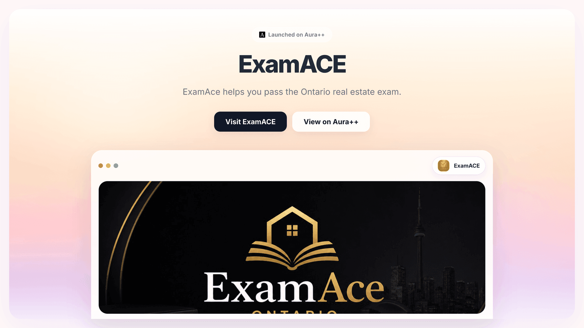 ExamACE launch featured image on Aura++