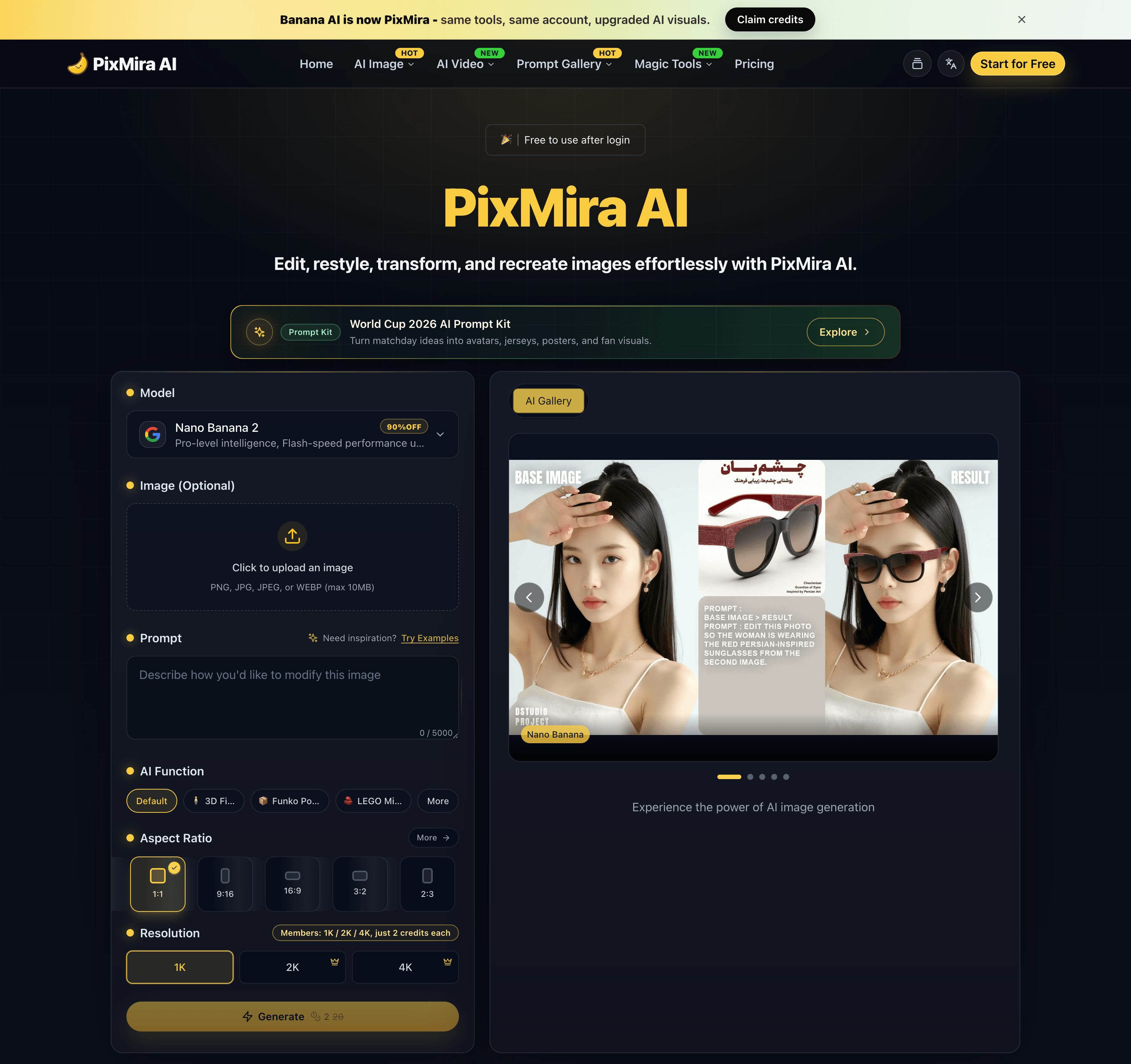 PixMira AI - Free AI Image Editor & Generator