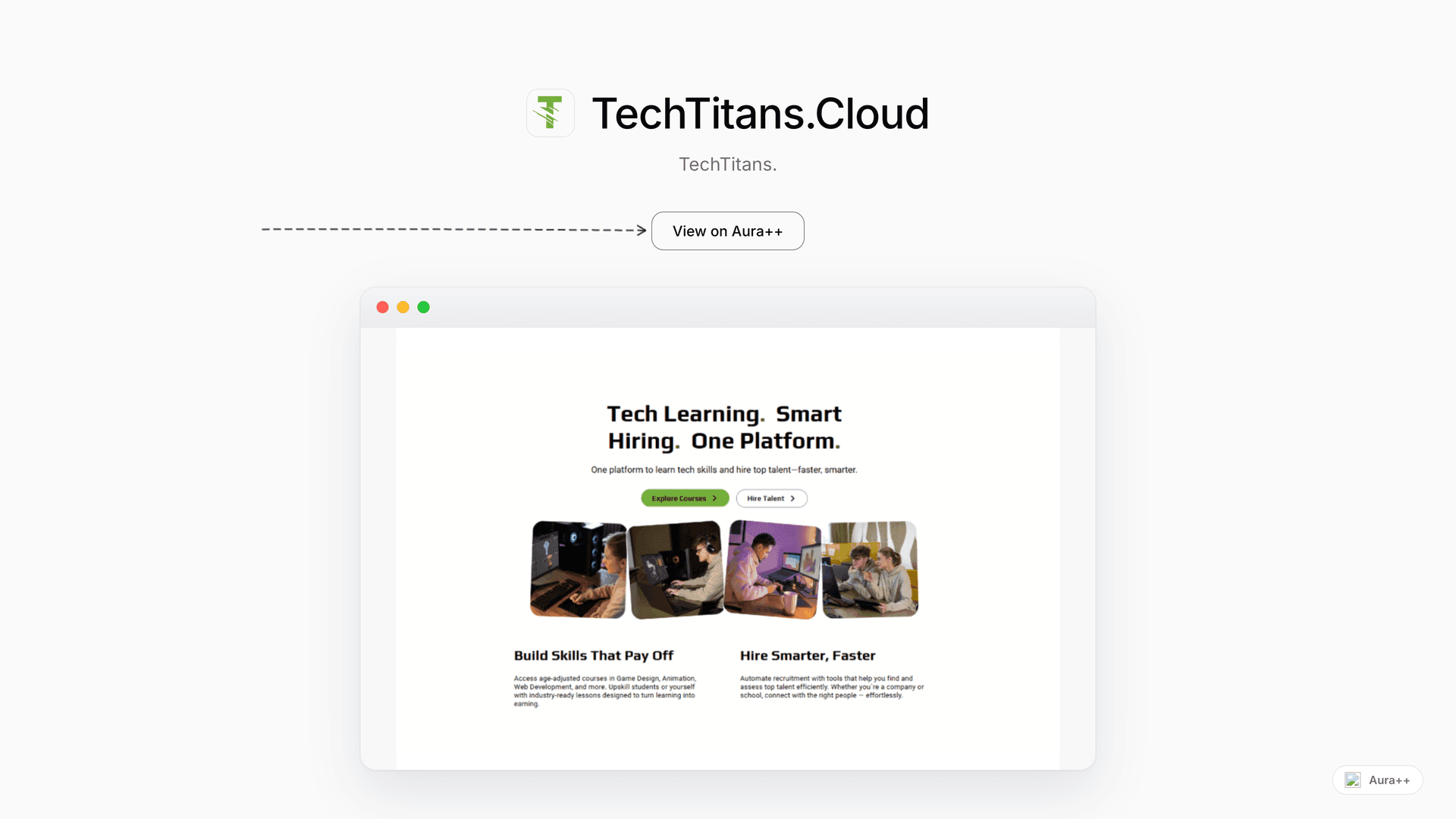 TechTitans.Cloud launch featured image on Aura++