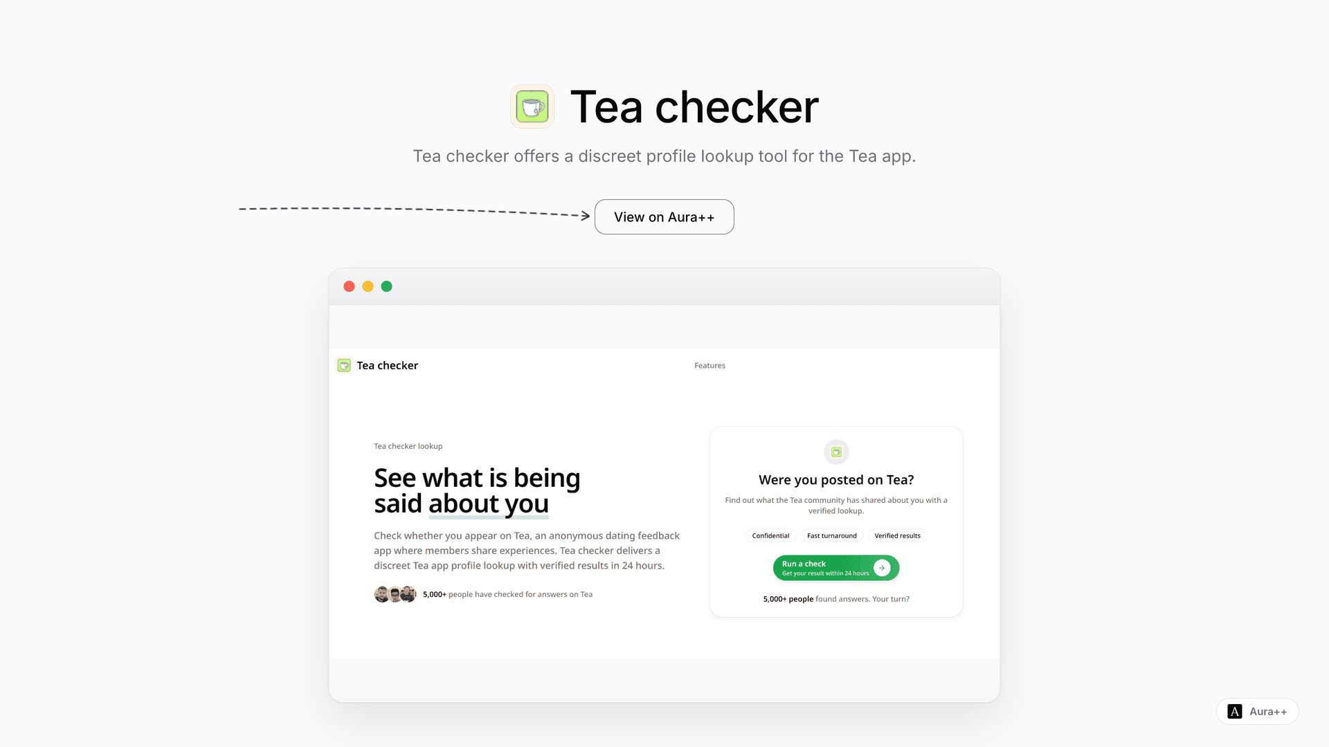 TeaAboutMe (formerly Tea Checker) launch featured image on Aura++