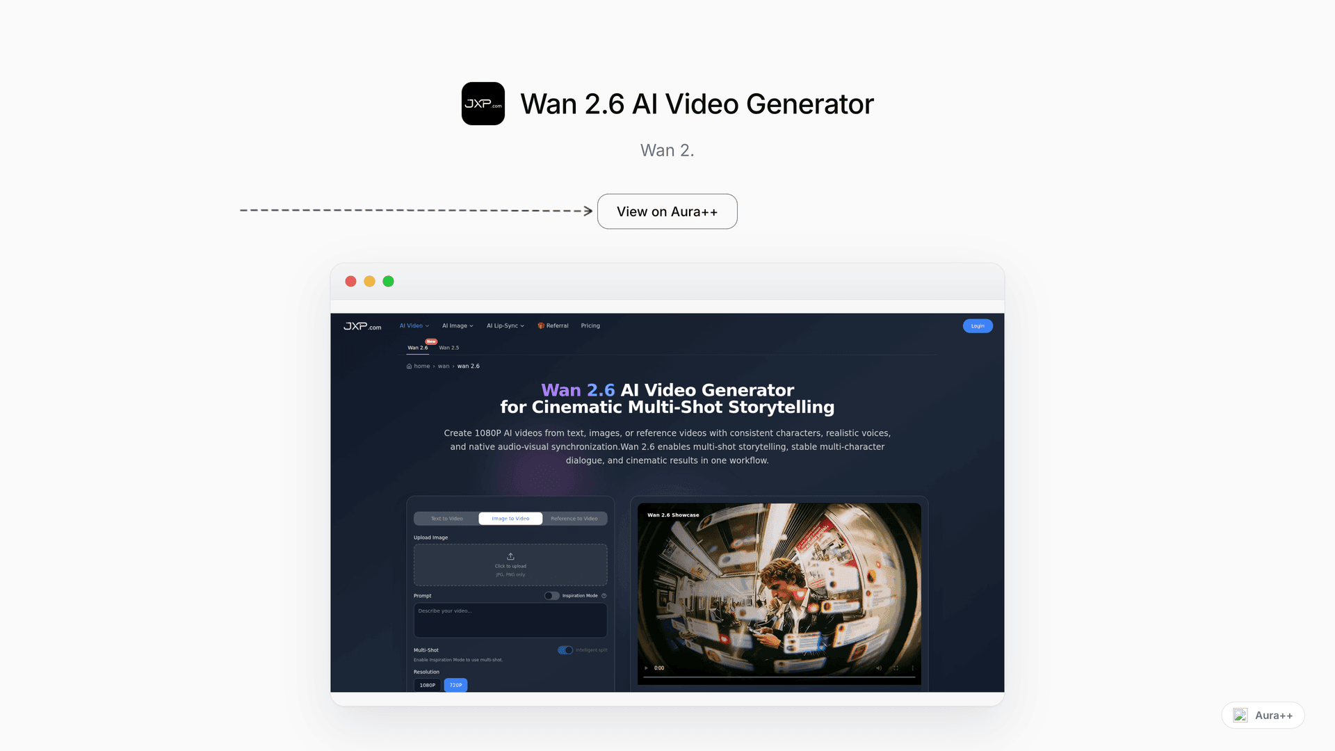 Wan 2.6 AI Video Generator launch story featured image on Aura++