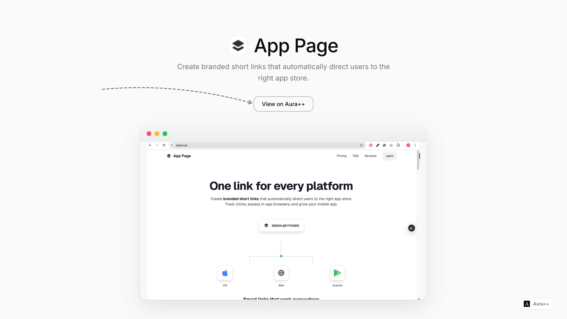 App Page launch story featured image on Aura++