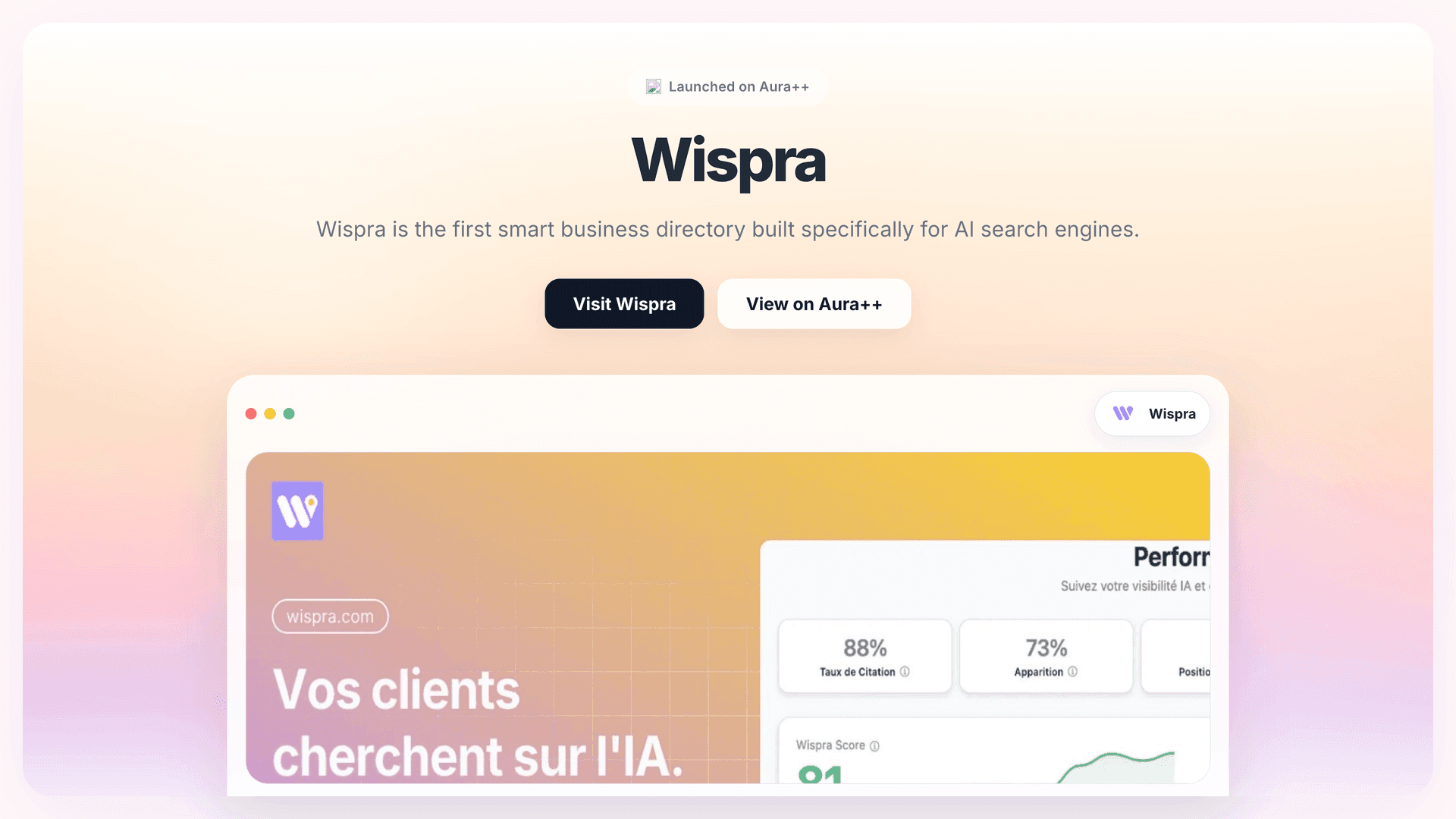 Wispra launch featured image on Aura++