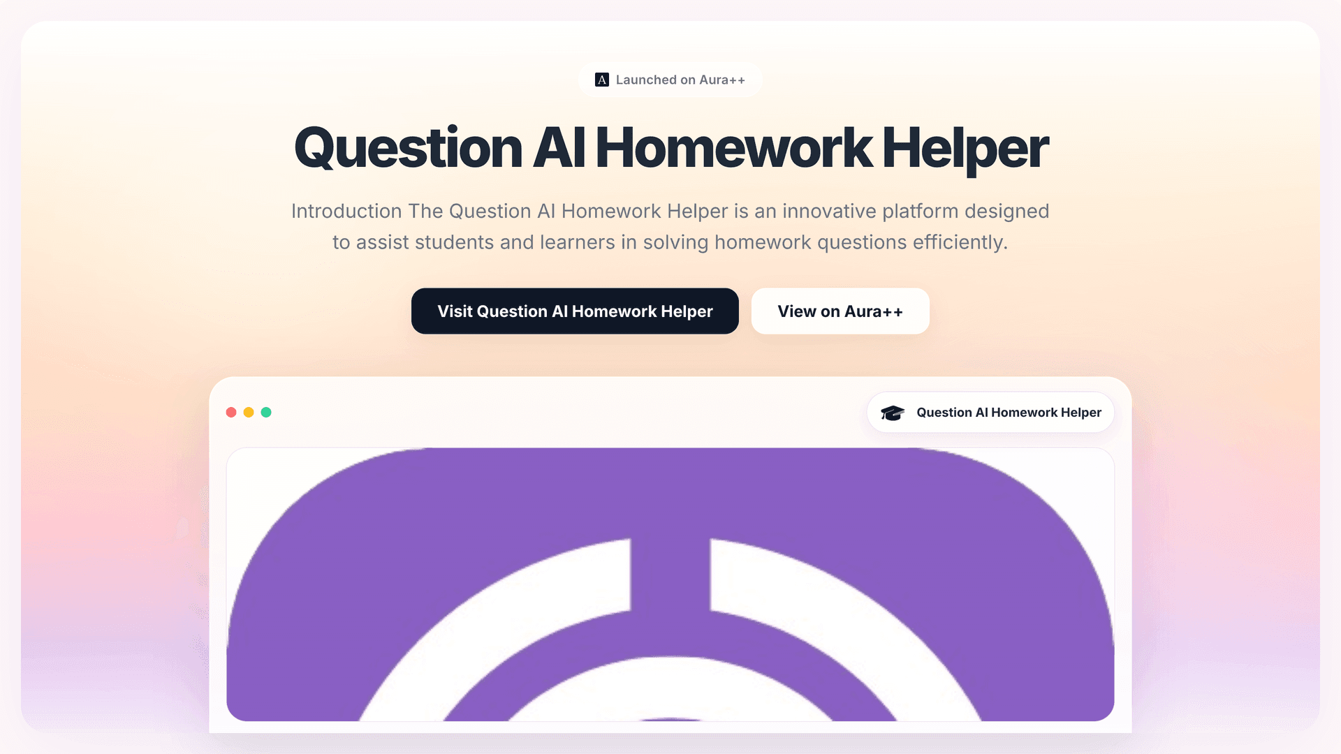 Question AI Homework Helper launch story featured image on Aura++