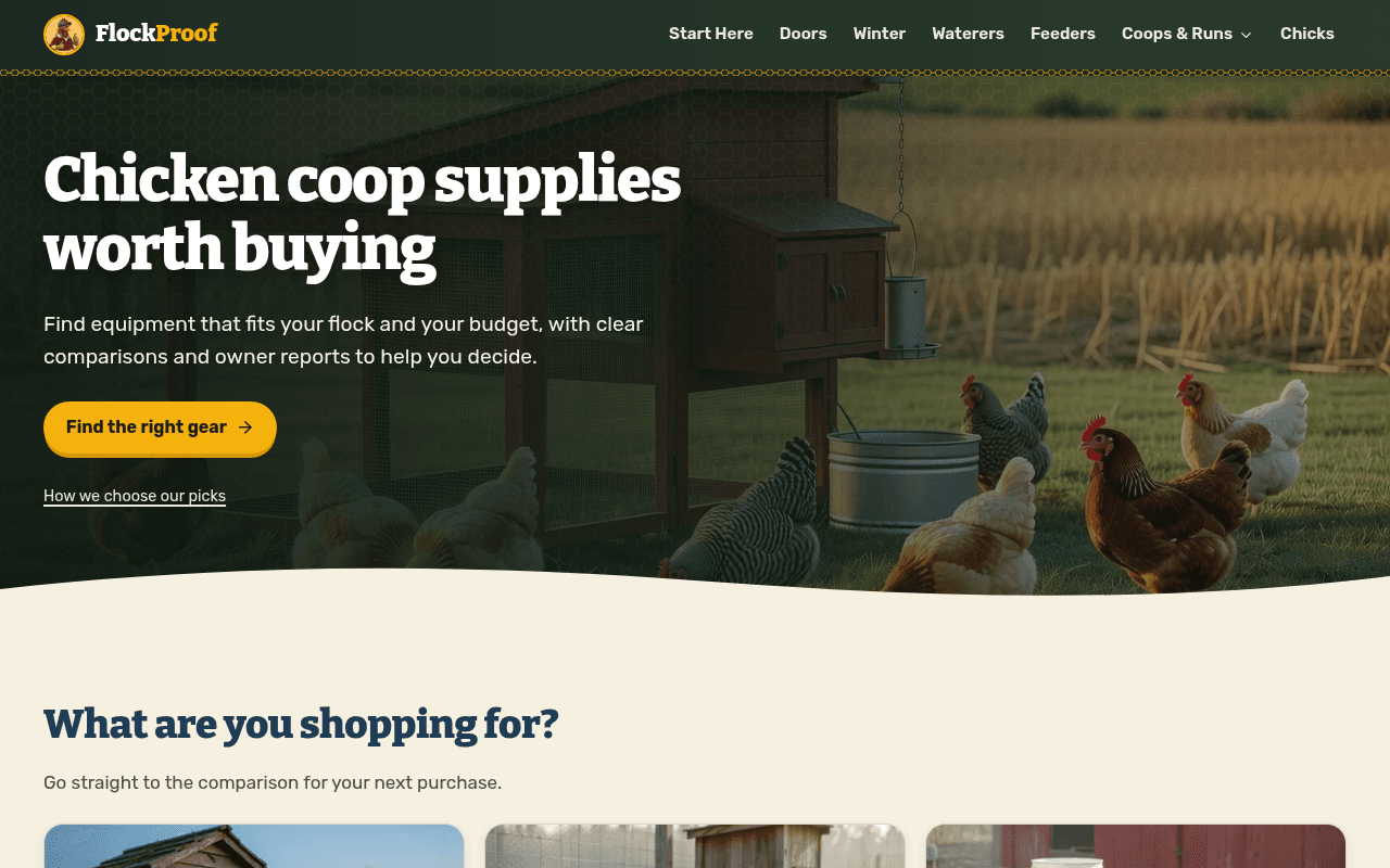 Raising Chickens product preview for startup listing on Aura++