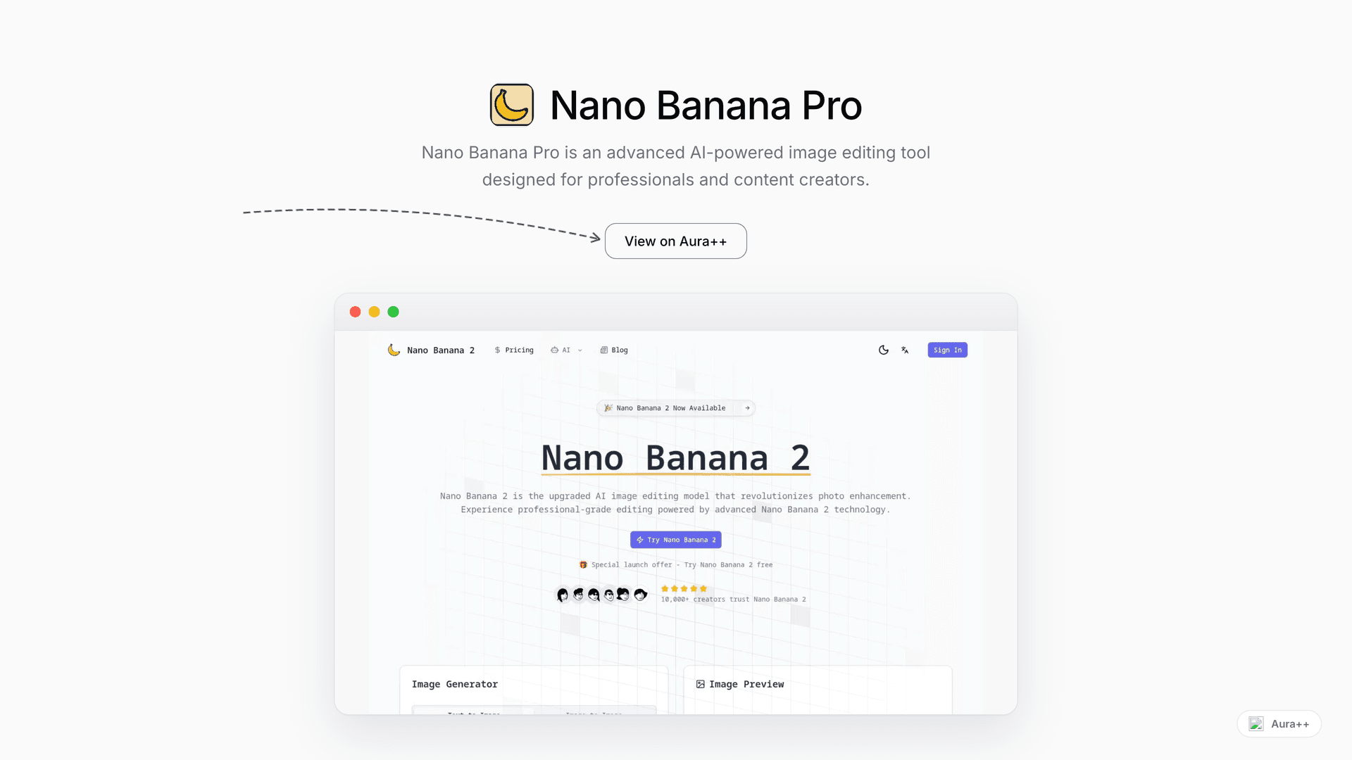 Nano Banana Pro launch story featured image on Aura++