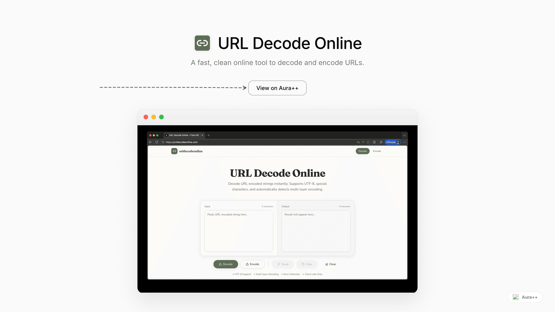 URL Decode Online launch story featured image on Aura++