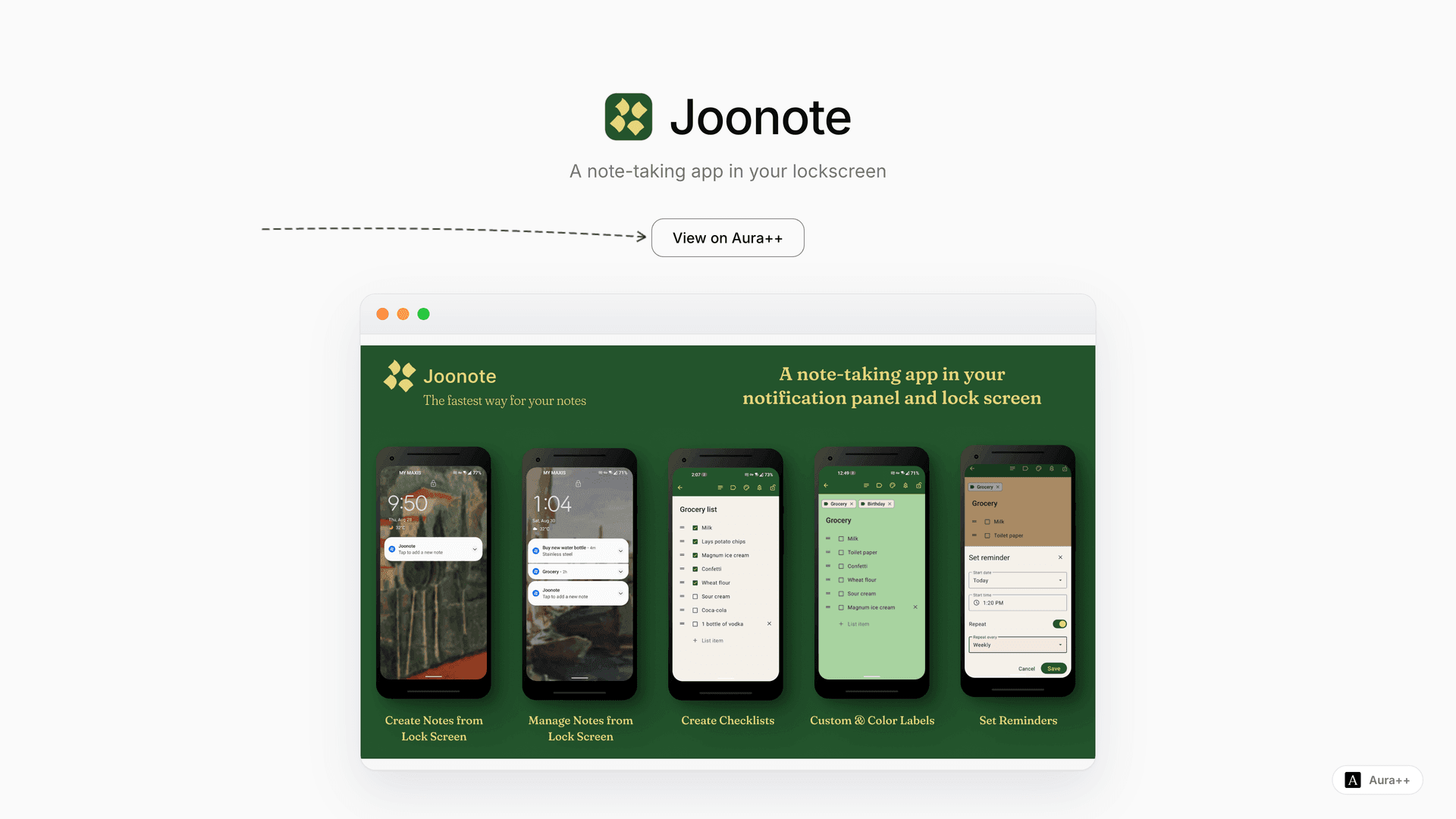 Joonote launch story featured image on Aura++