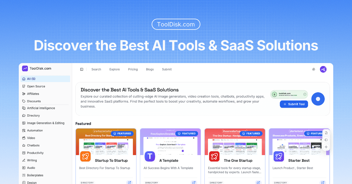 ToolDisk: AI & SaaS Tools Directory - Product Image