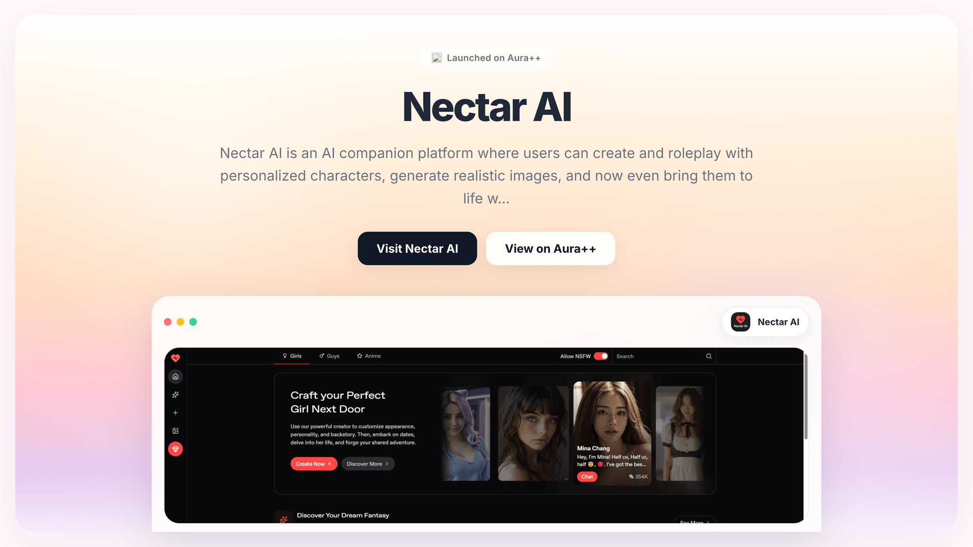 Nectar AI launch story featured image on Aura++