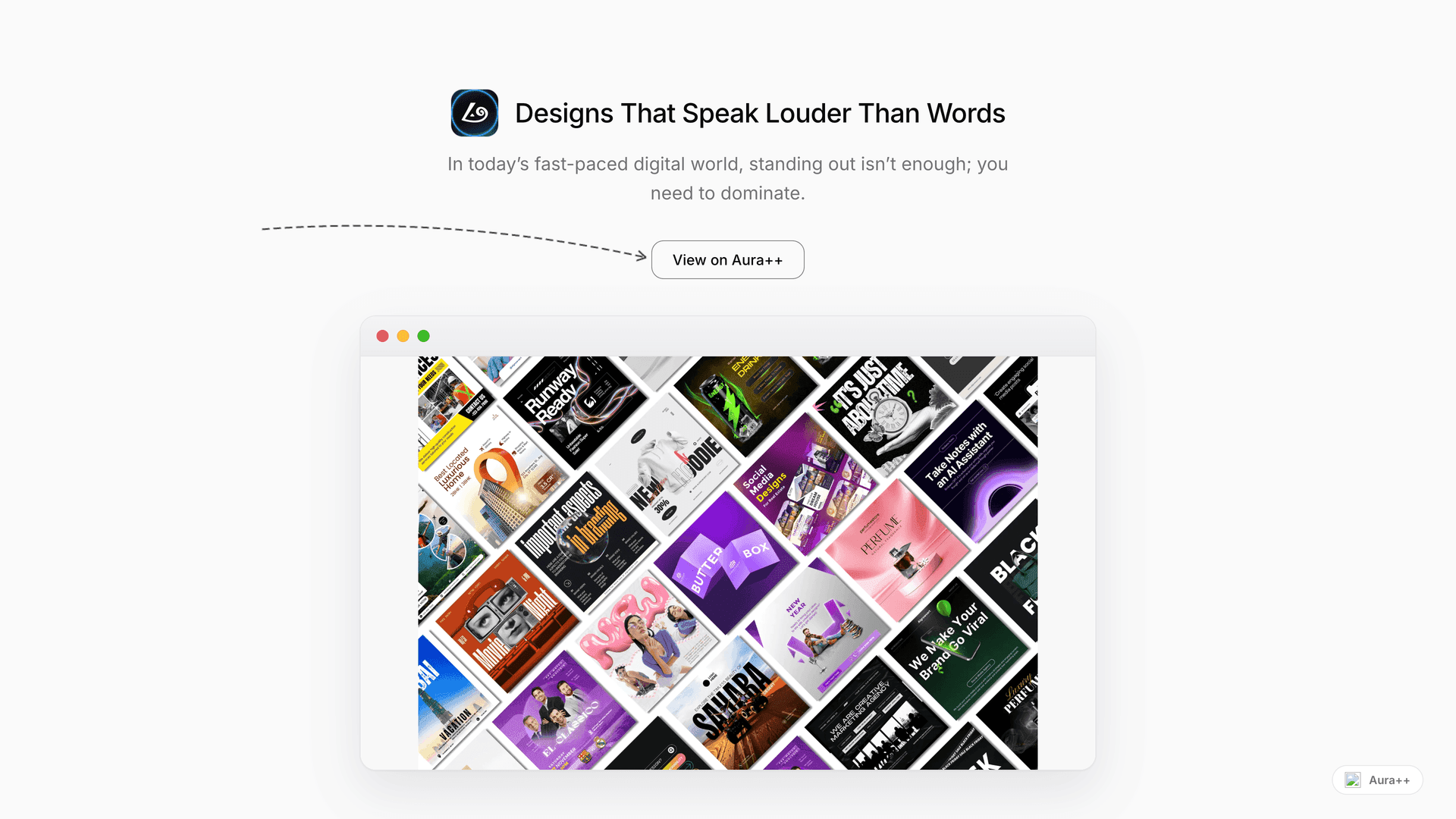 Designs That Speak Louder Than Words launch story featured image on Aura++