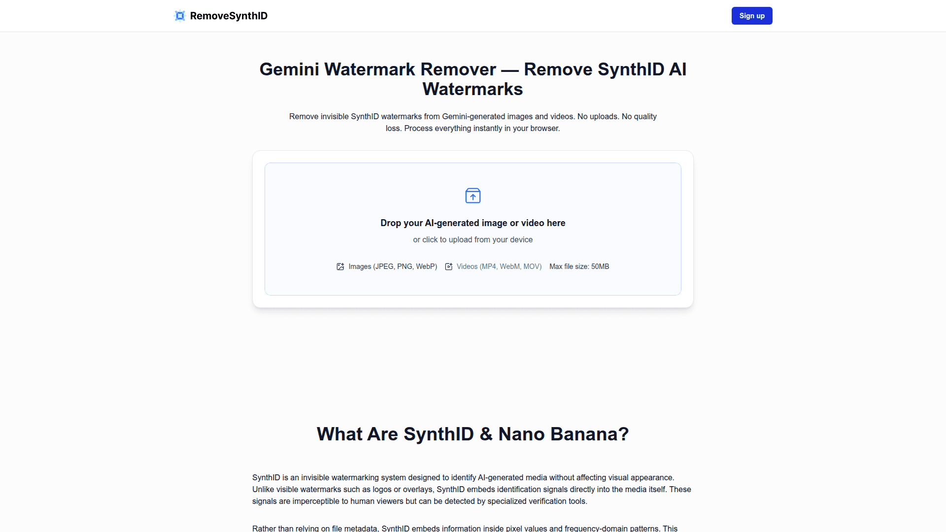 RemoveSynthID AI Watermark Remover